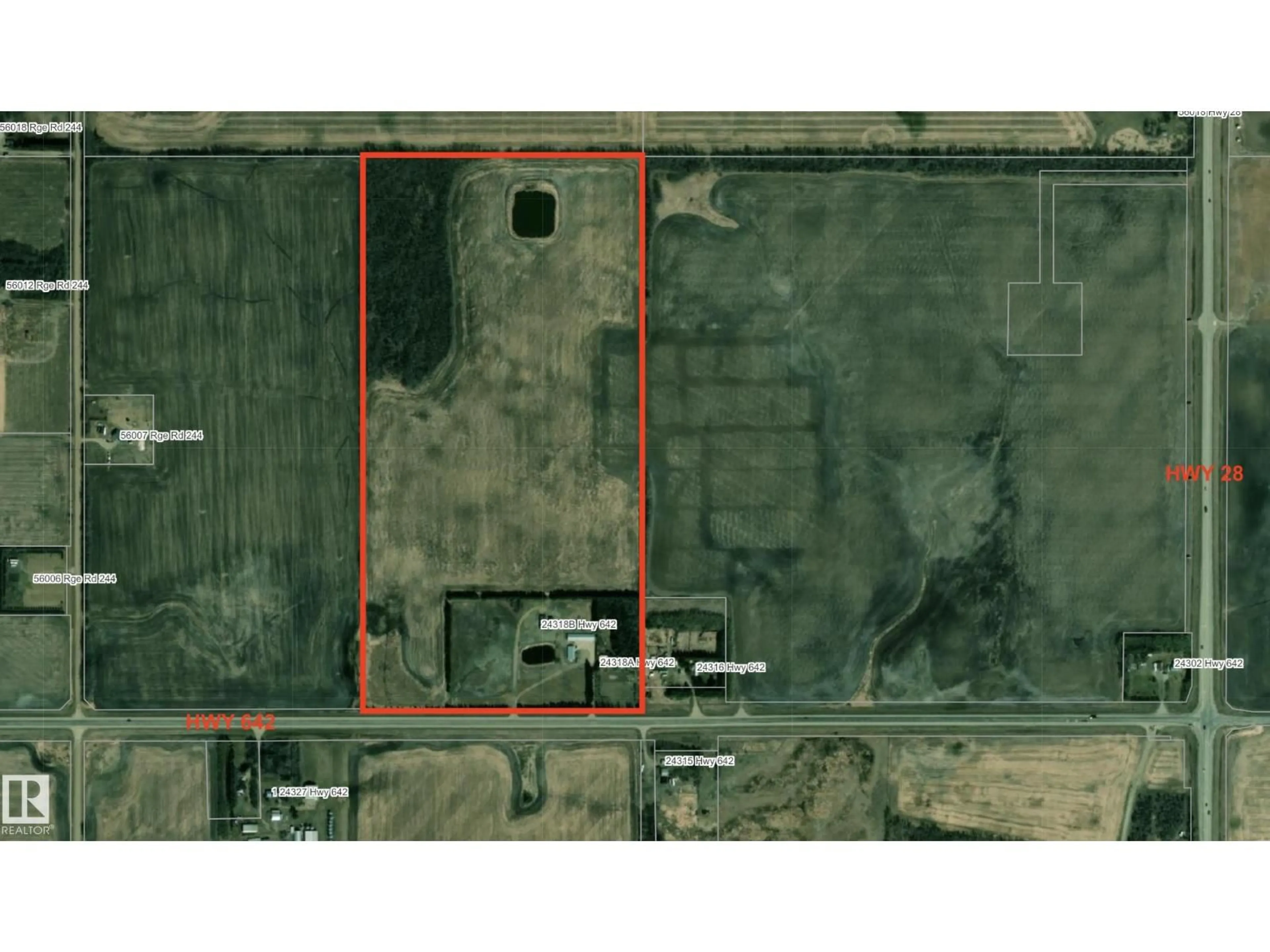 A pic from outside/outdoor area/front of a property/back of a property/a pic from drone, building for 24318 SH 642, Rural Sturgeon County Alberta T0A0K5