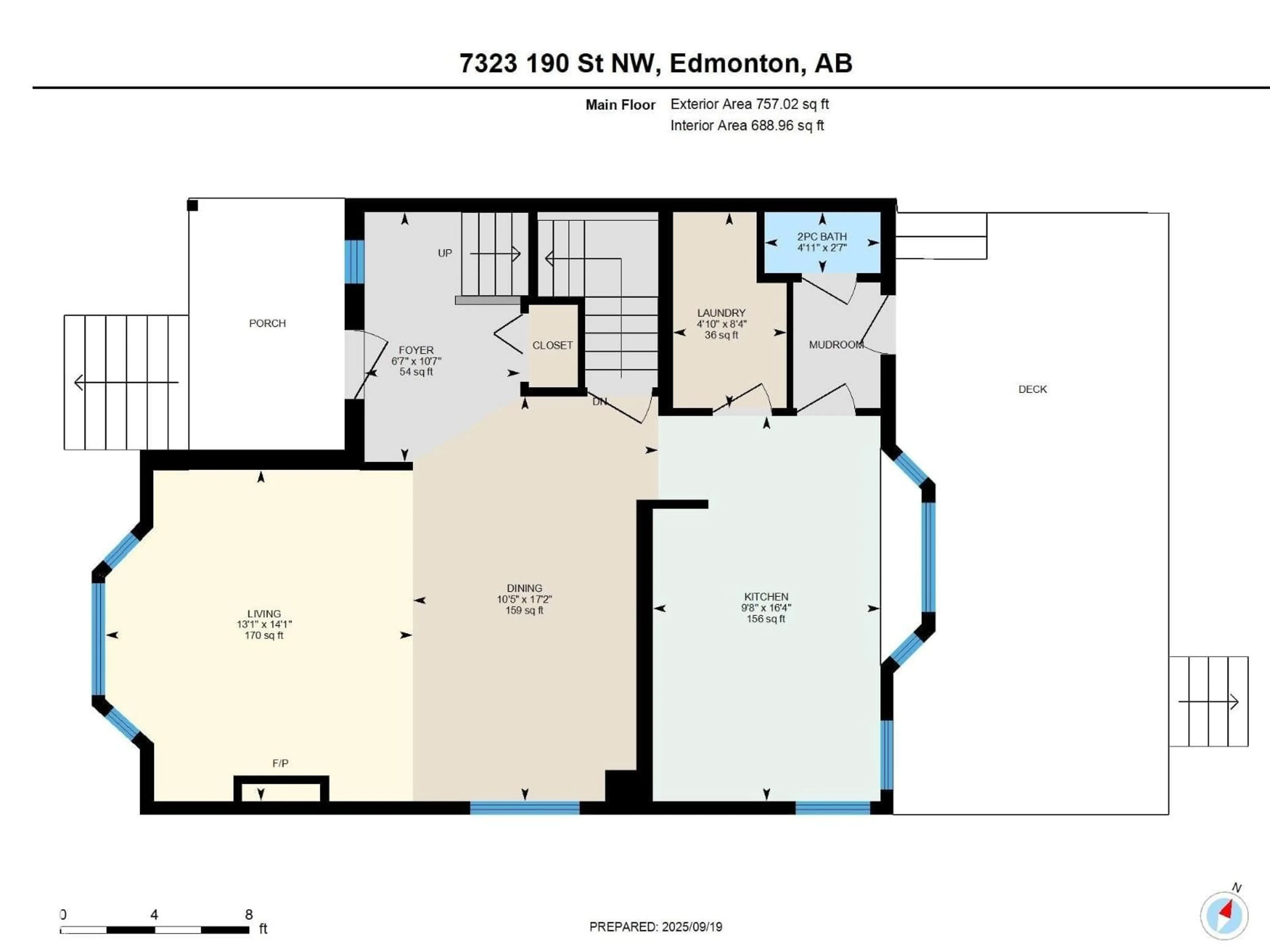 Floor plan for NW - 7323 190 ST, Edmonton Alberta T5T5H1