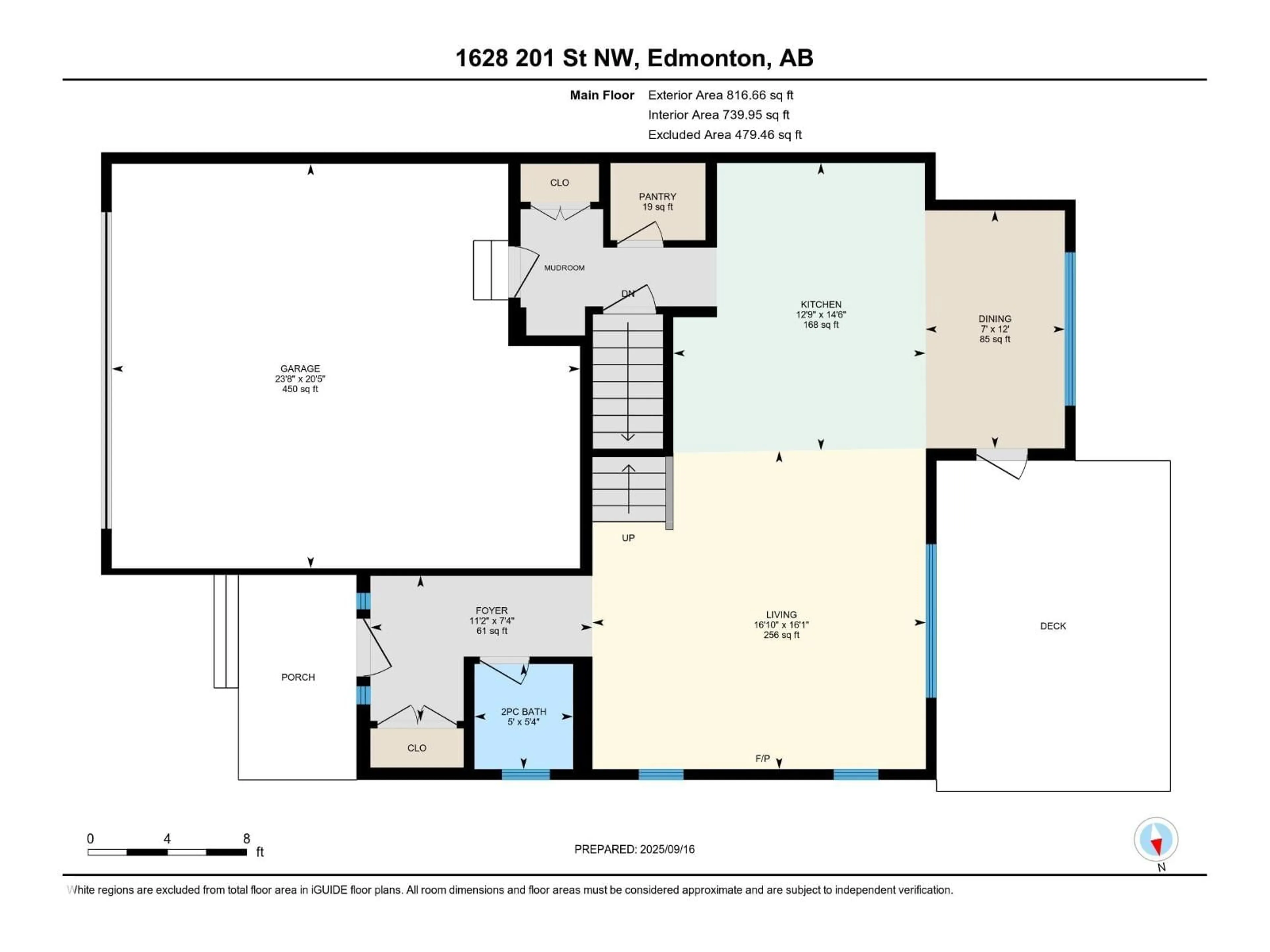Floor plan for 1628 201 ST, Edmonton Alberta T6M0X6