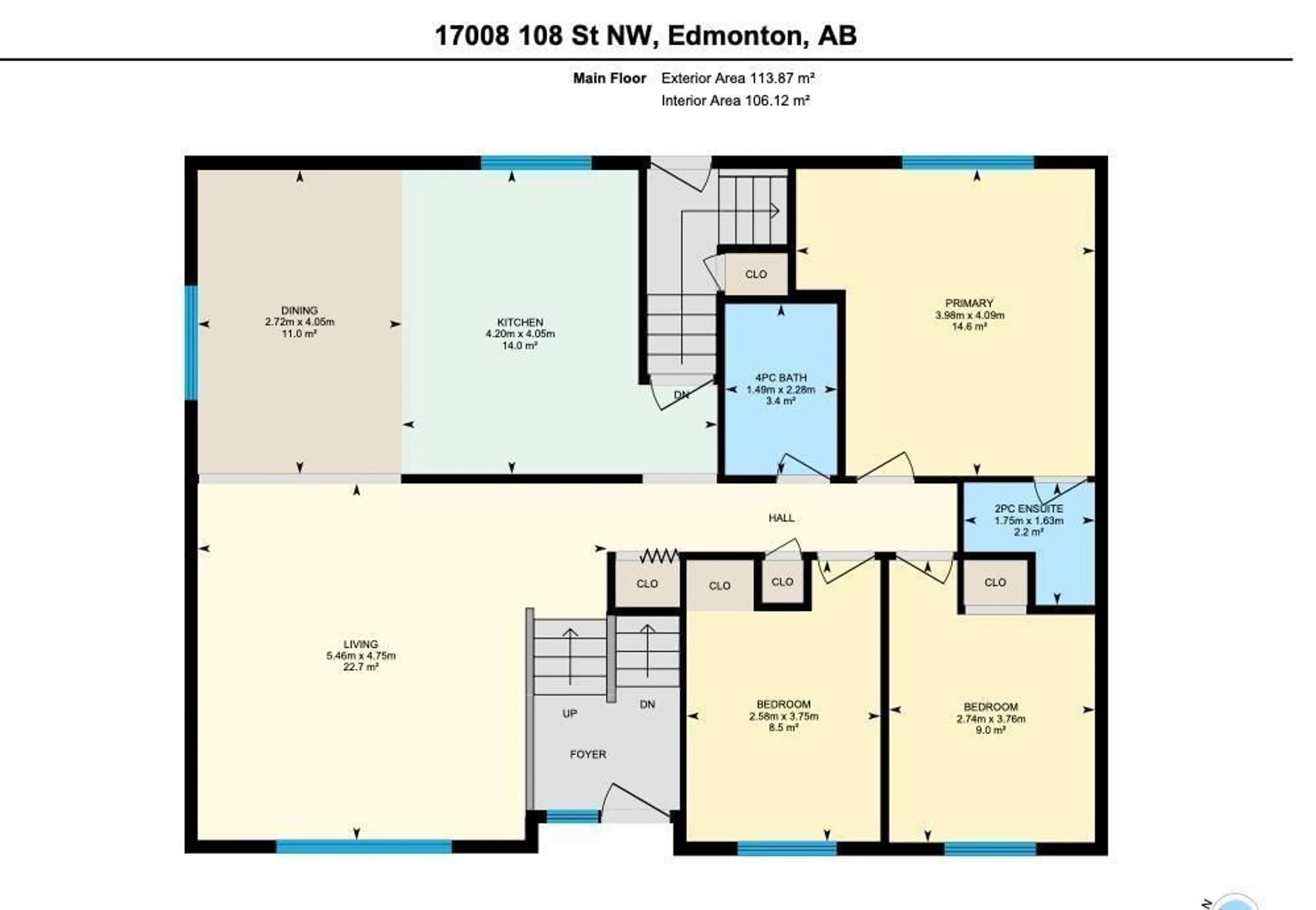 Floor plan for NW - 17008 108 ST, Edmonton Alberta T5X3C5