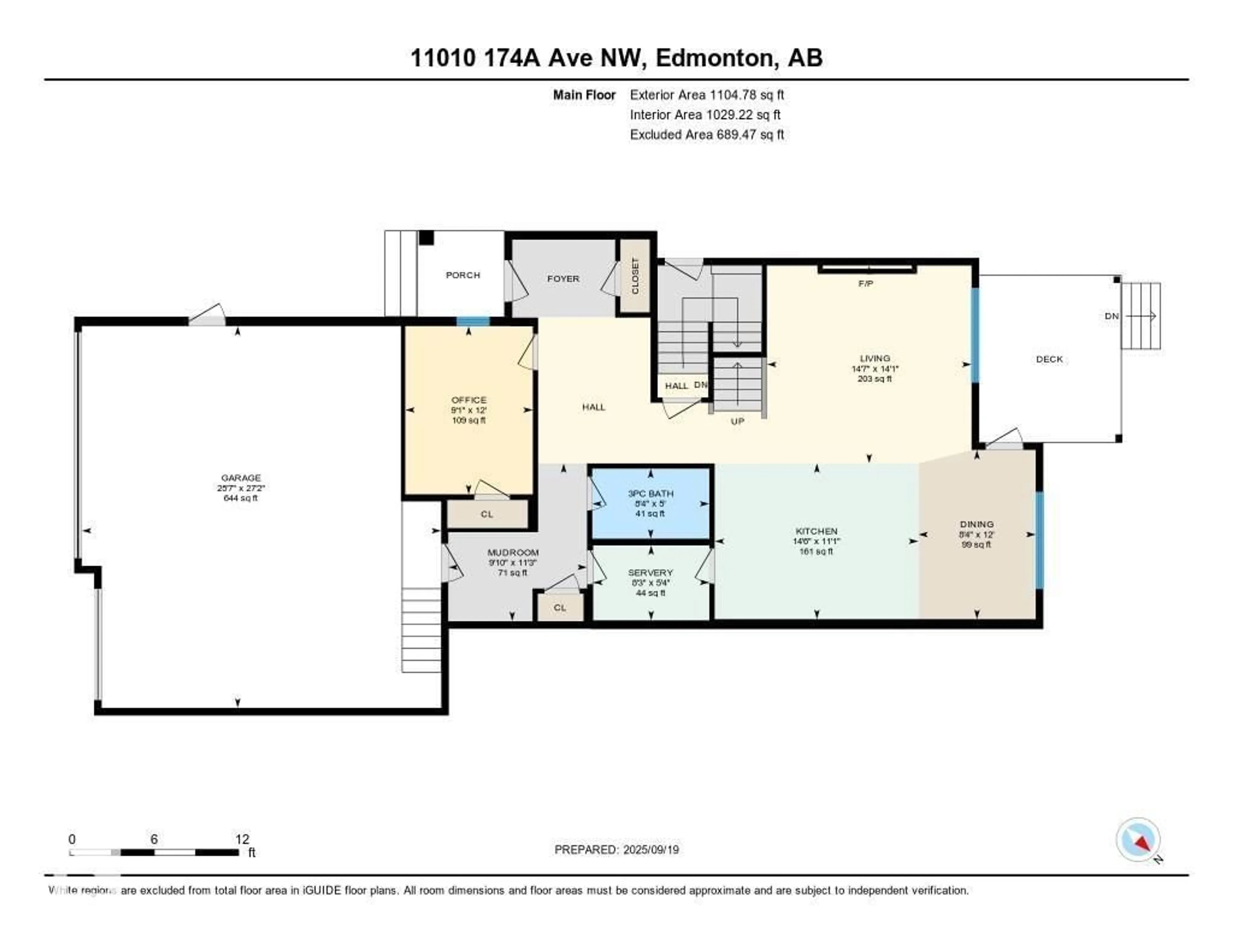 Floor plan for 11010 174A AV, Edmonton Alberta T5X0C5