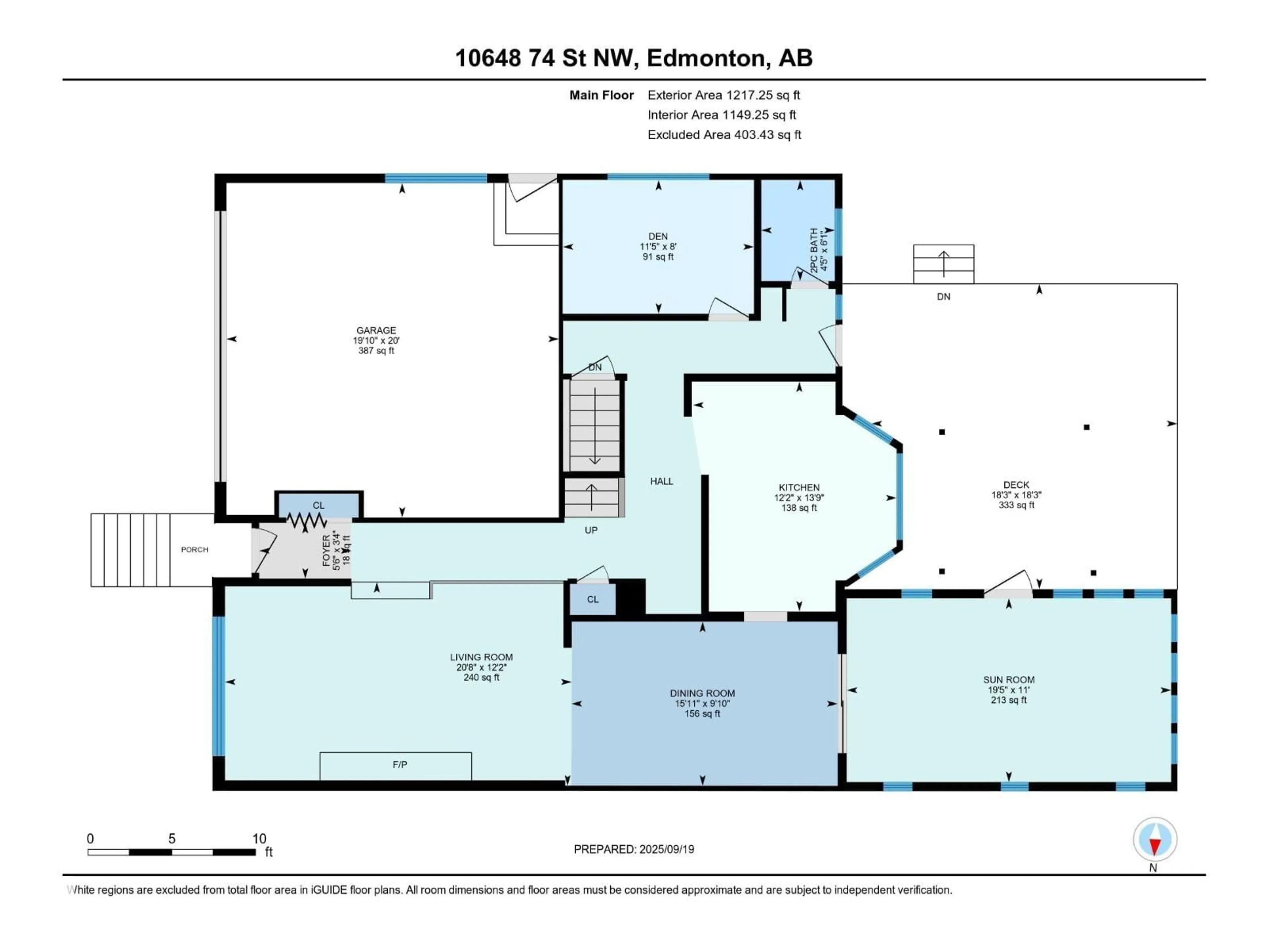 Floor plan for 10648 74 ST, Edmonton Alberta T6A2Y7
