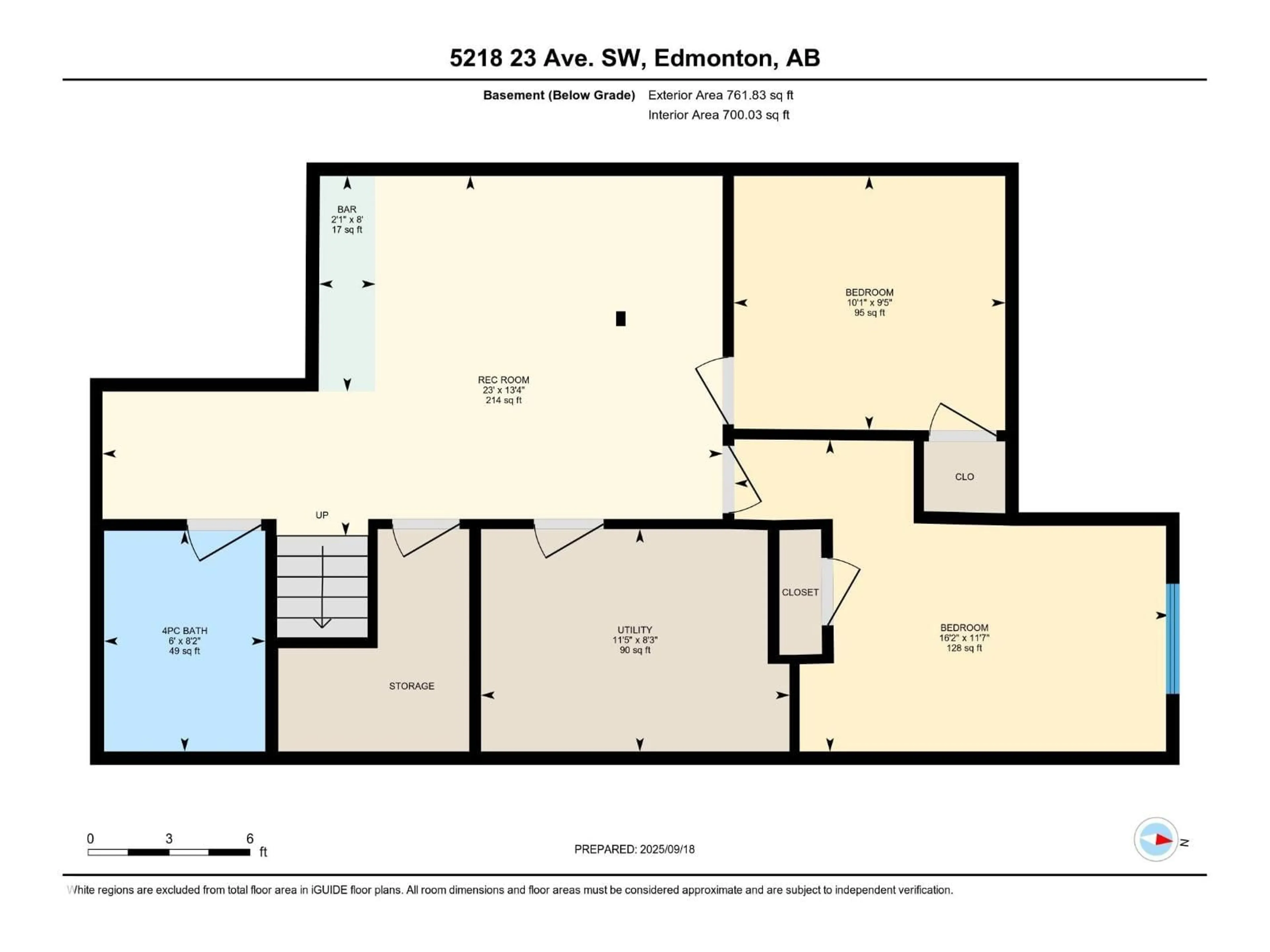 Floor plan for SW - 5218 23 AV, Edmonton Alberta T6X2X4