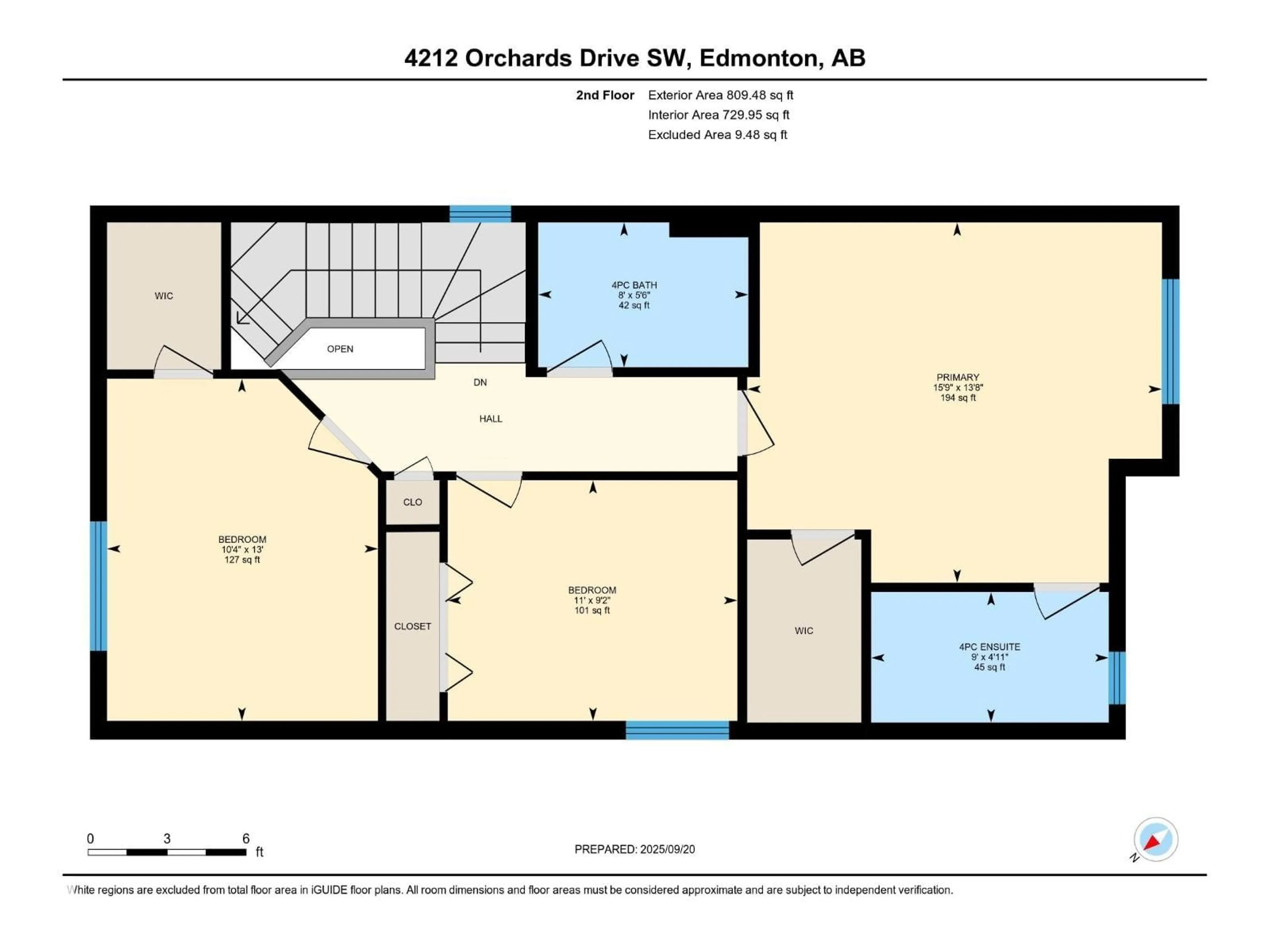 Floor plan for 4212 ORCHARDS DR, Edmonton Alberta T6X1N9