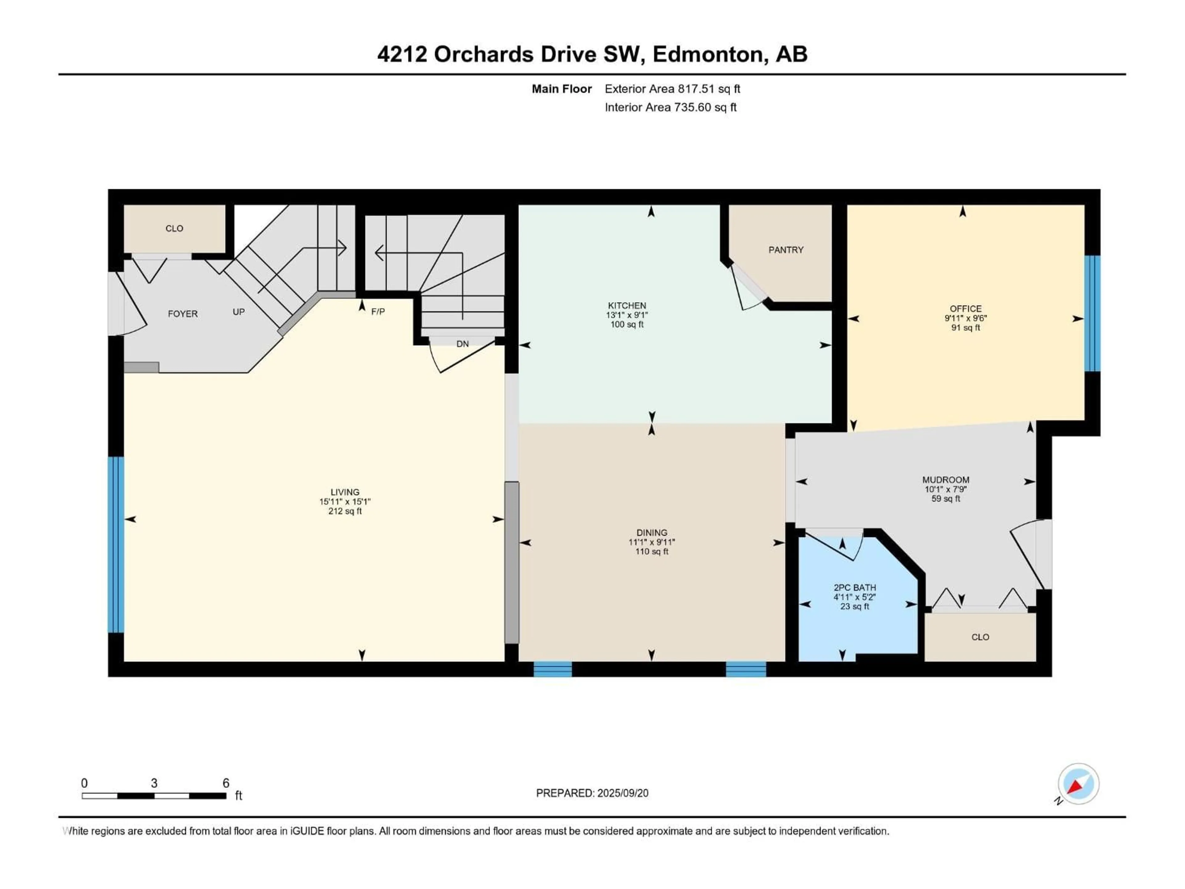 Floor plan for 4212 ORCHARDS DR, Edmonton Alberta T6X1N9