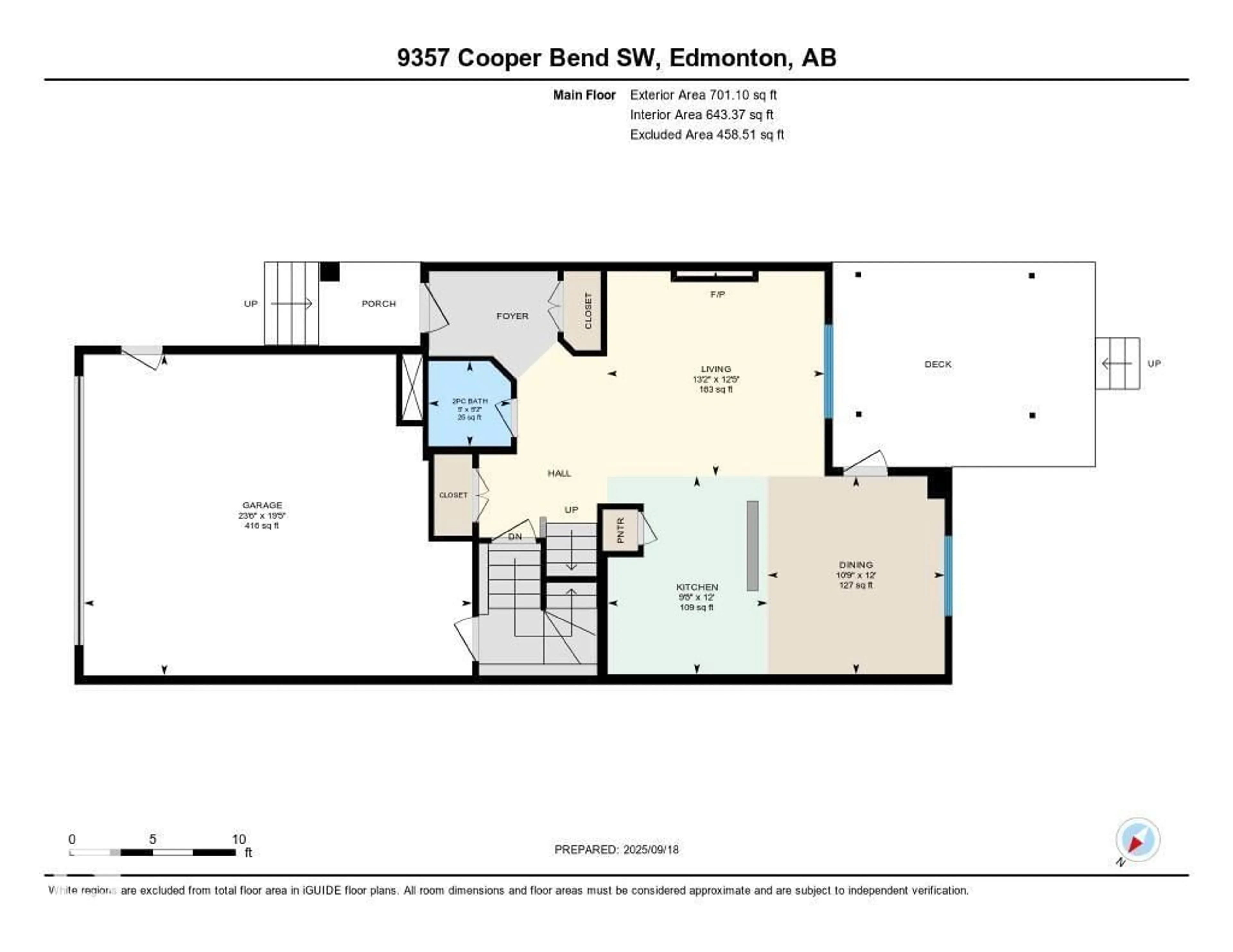 Floor plan for SW - 9357 COOPER BEND BN, Edmonton Alberta T6W4A4