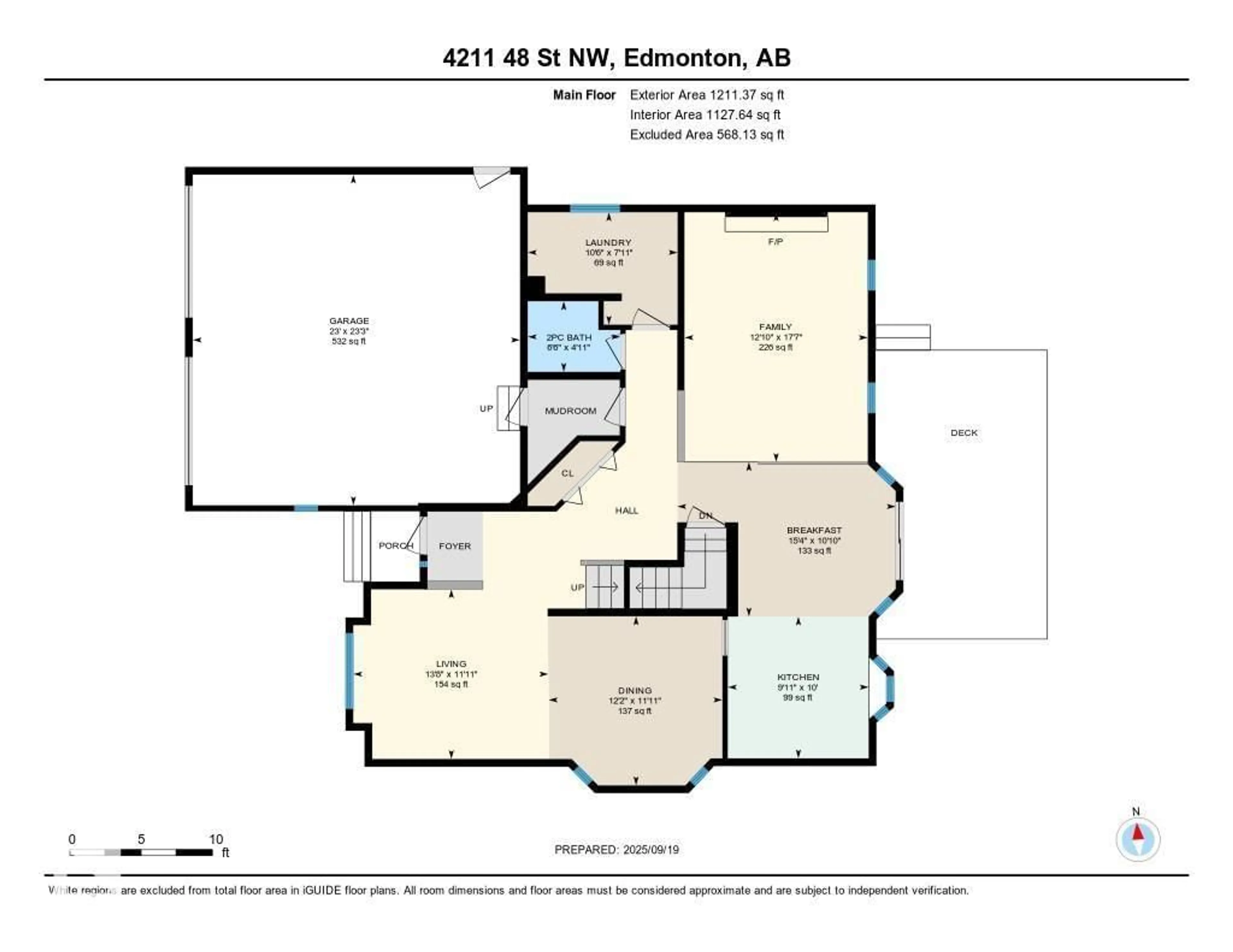 Floor plan for NW - 4211 48 ST, Edmonton Alberta T6L6J5