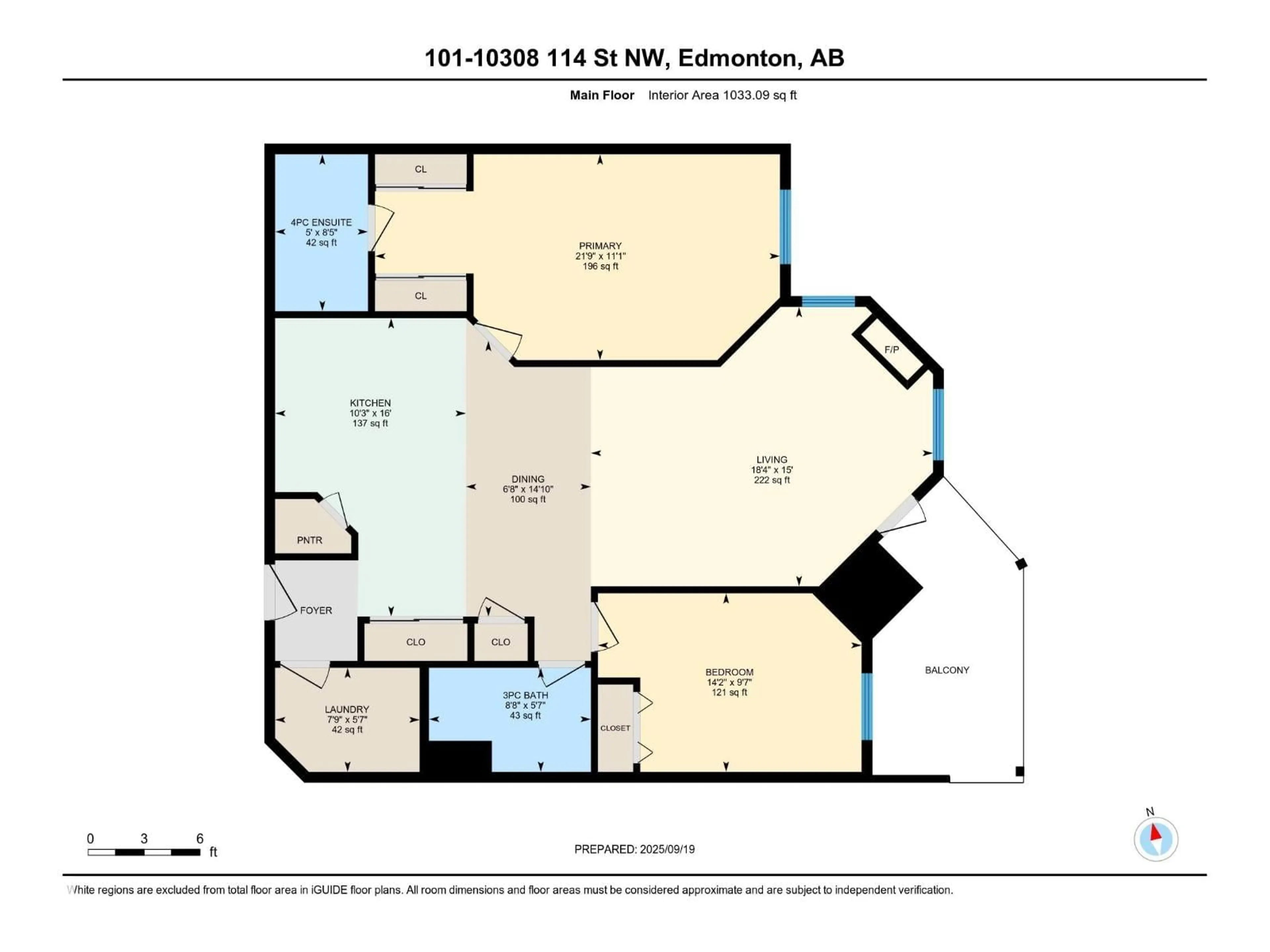 Floor plan for 101 - 10308 114 ST NW, Edmonton Alberta T5K2X2