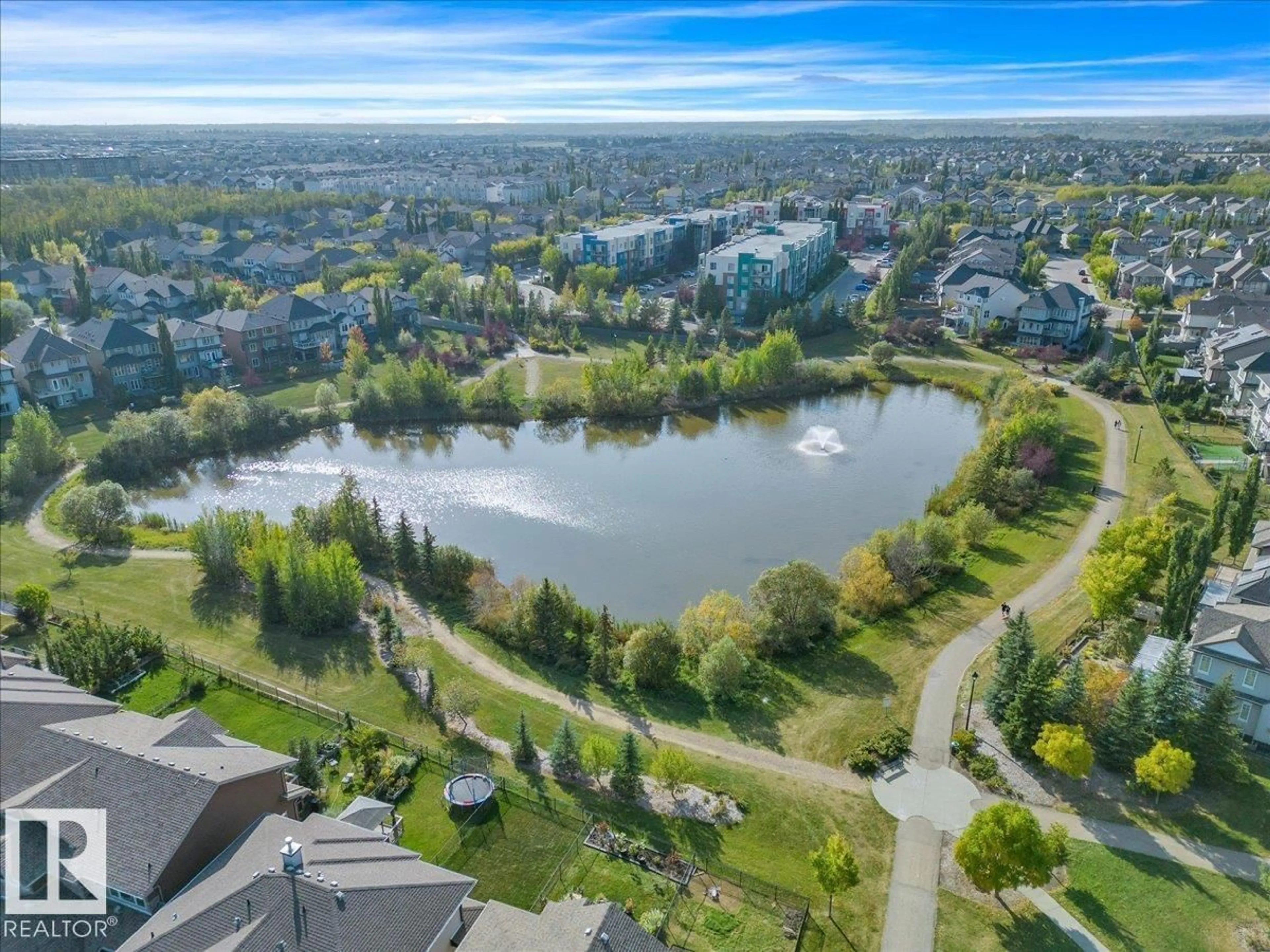 A pic from outside/outdoor area/front of a property/back of a property/a pic from drone, water/lake/river/ocean view for #306 - 2588 ANDERSON WY, Edmonton Alberta T6W0R2