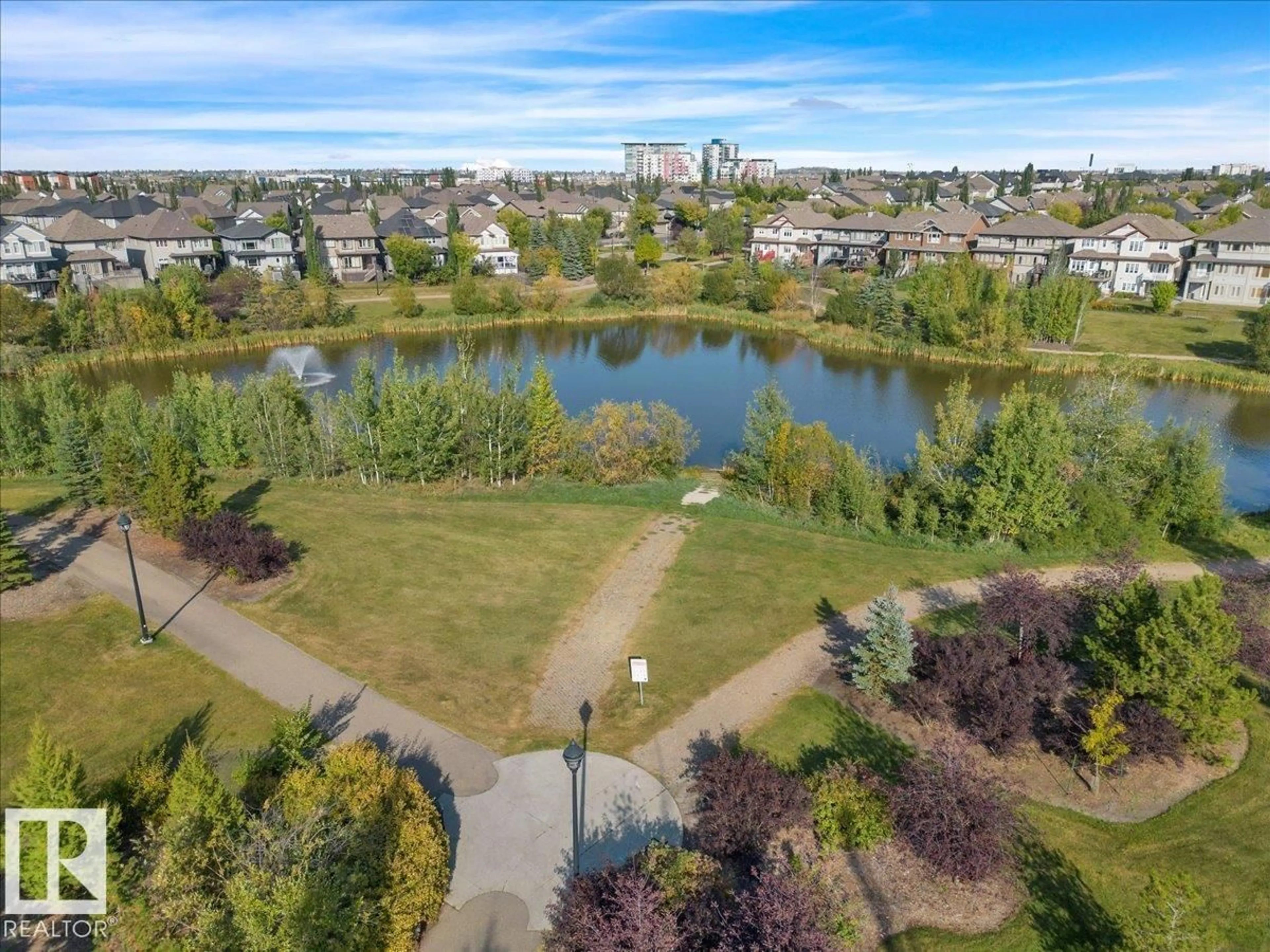A pic from outside/outdoor area/front of a property/back of a property/a pic from drone, water/lake/river/ocean view for #306 - 2588 ANDERSON WY, Edmonton Alberta T6W0R2