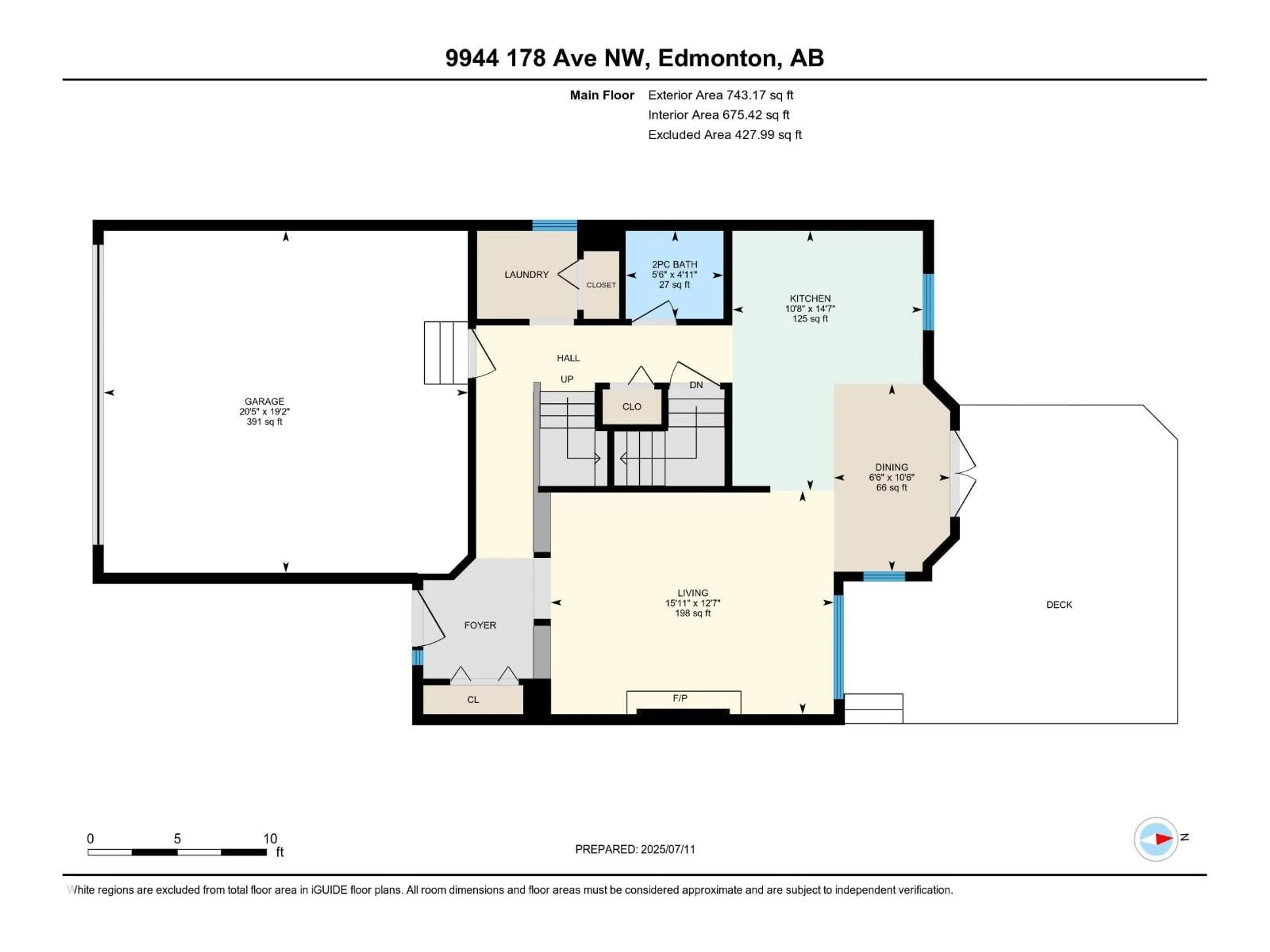 Floor plan for NW - 9944 178 AV, Edmonton Alberta T5X5X2