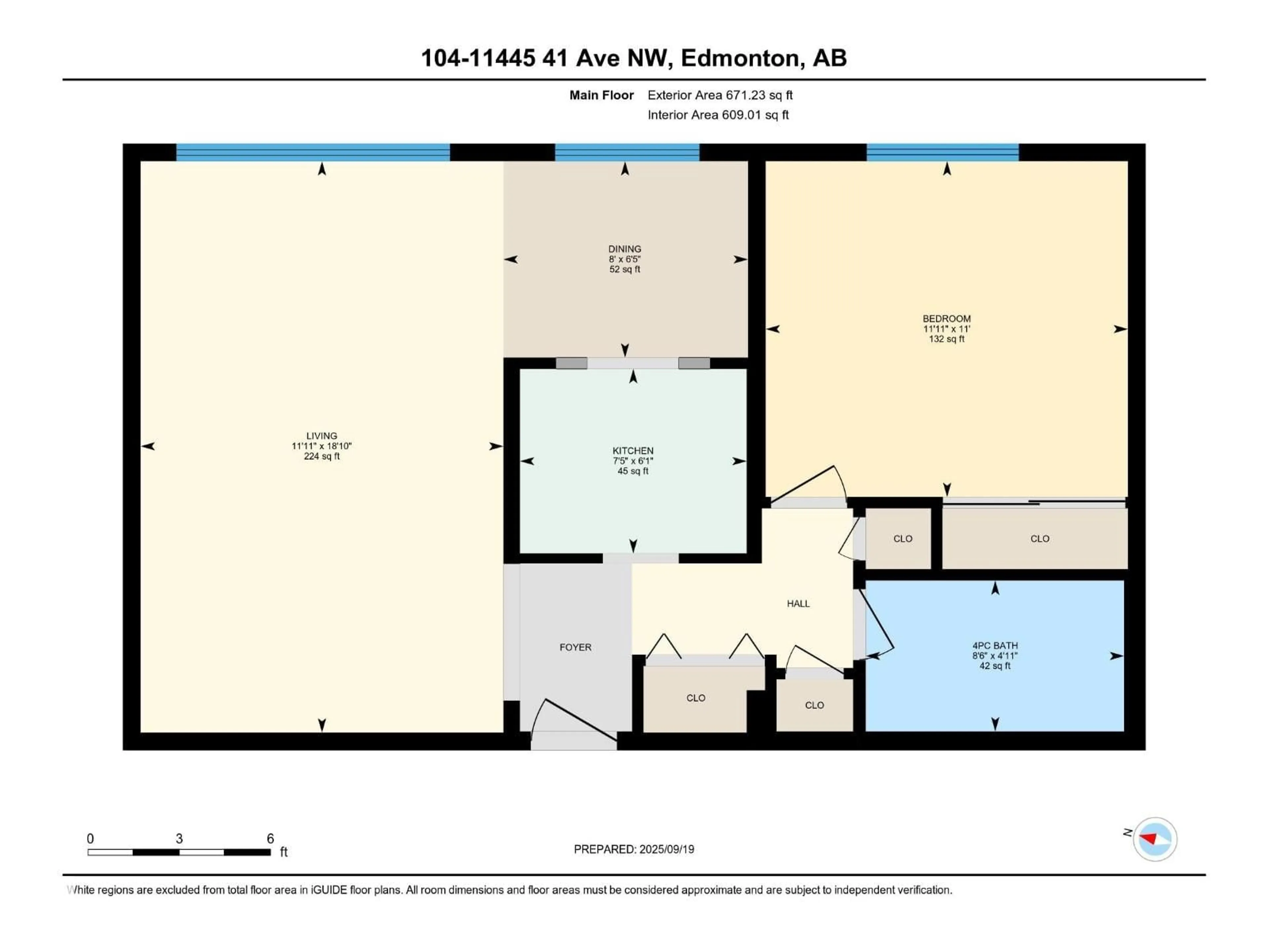 Floor plan for #104 - 11445 41 AV, Edmonton Alberta T6J0T9