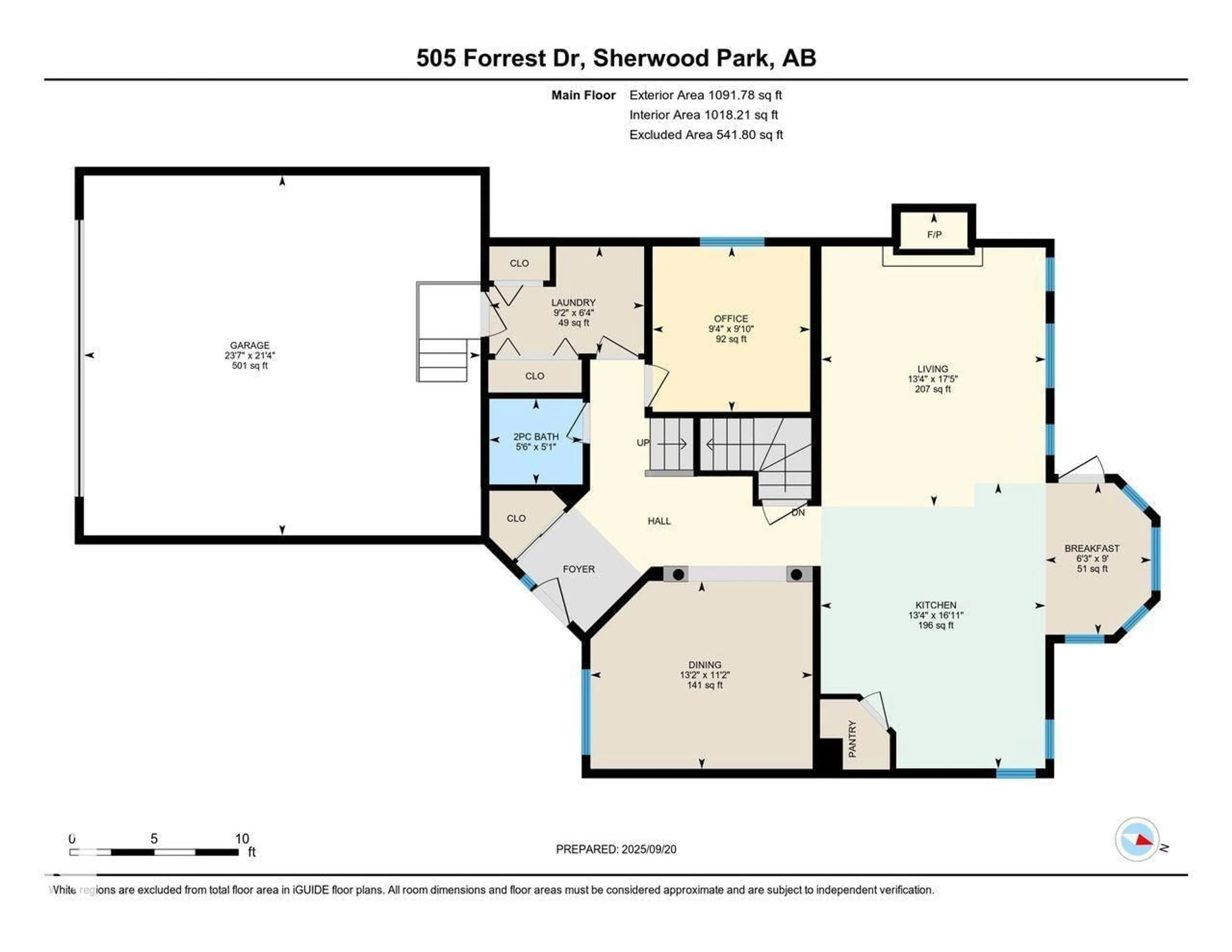 Floor plan for 505 FORREST DR, Sherwood Park Alberta T8A6L3