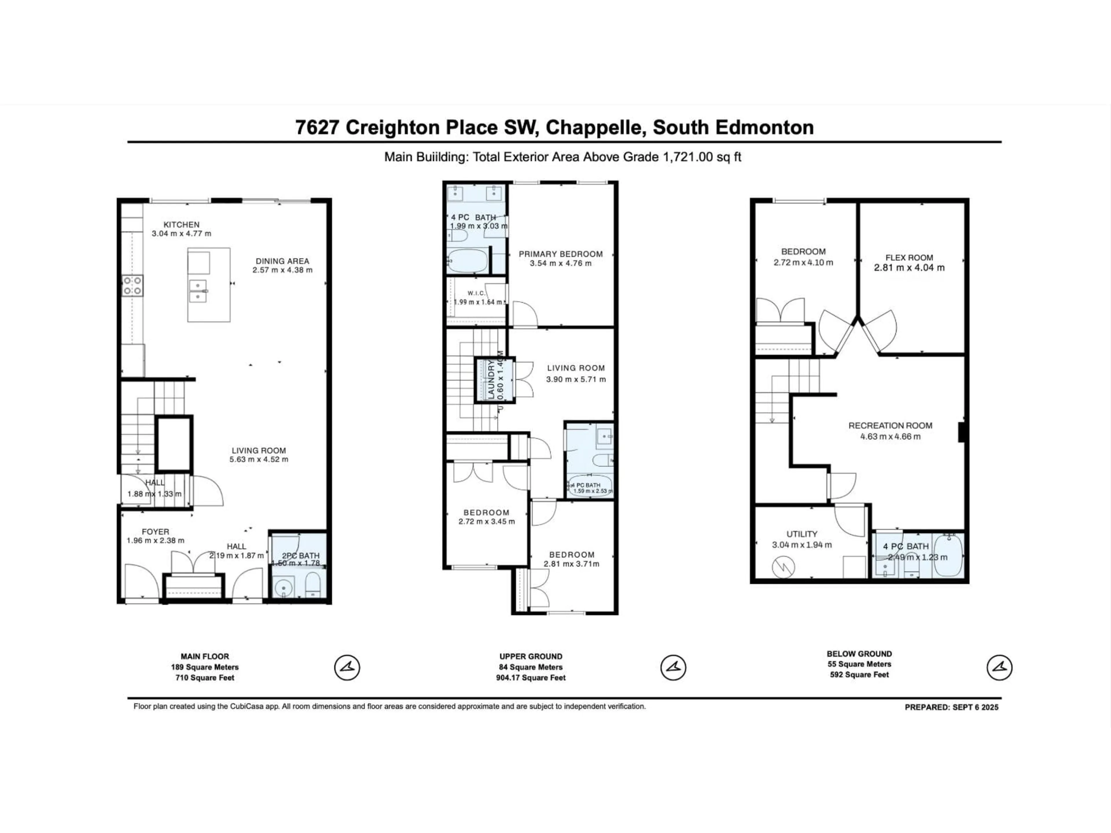 Floor plan for 7627 CREIGHTON PLACE, Edmonton Alberta T6W3Z5