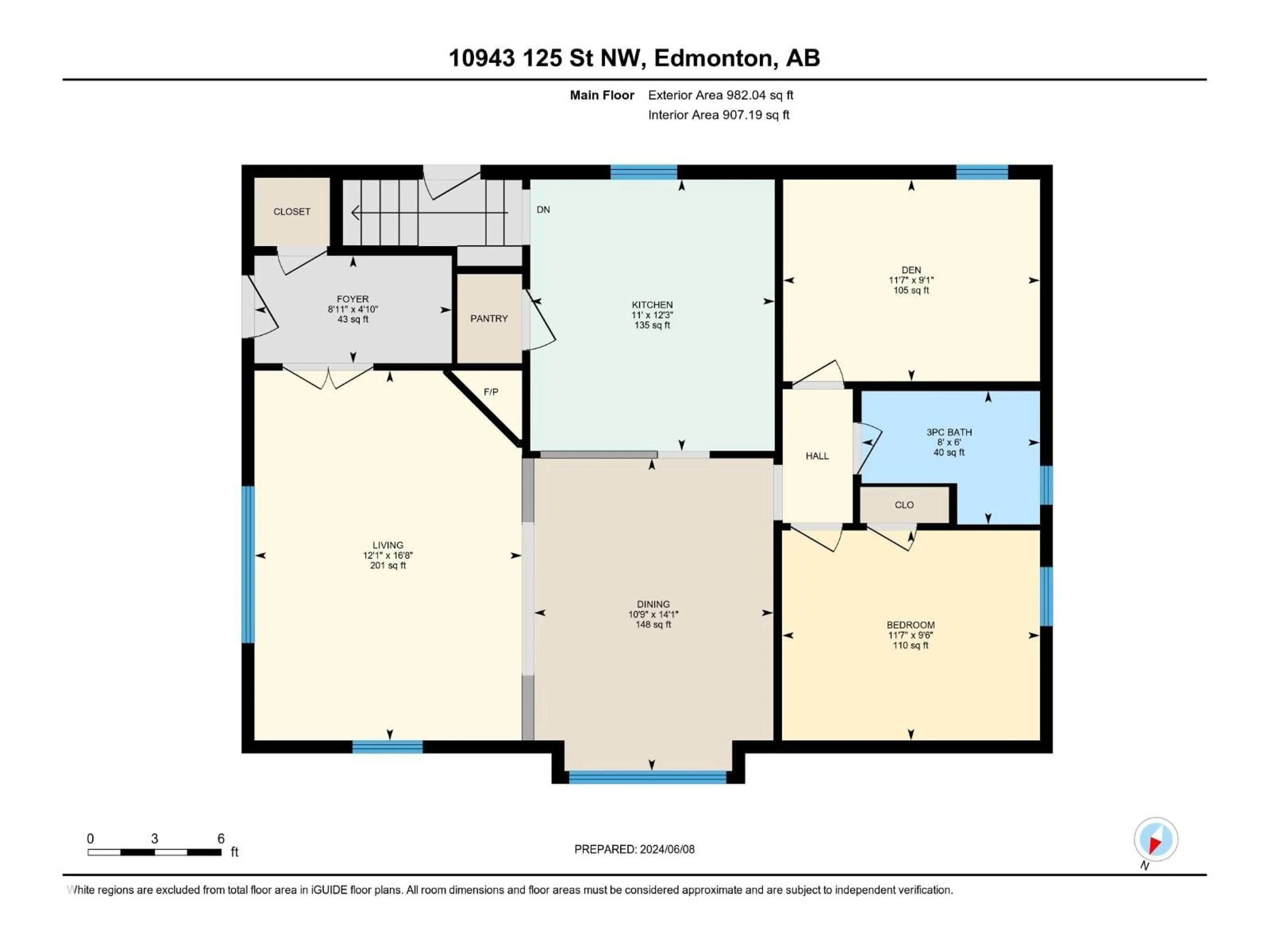 Floor plan for 10943 125 ST, Edmonton Alberta T5M0L7