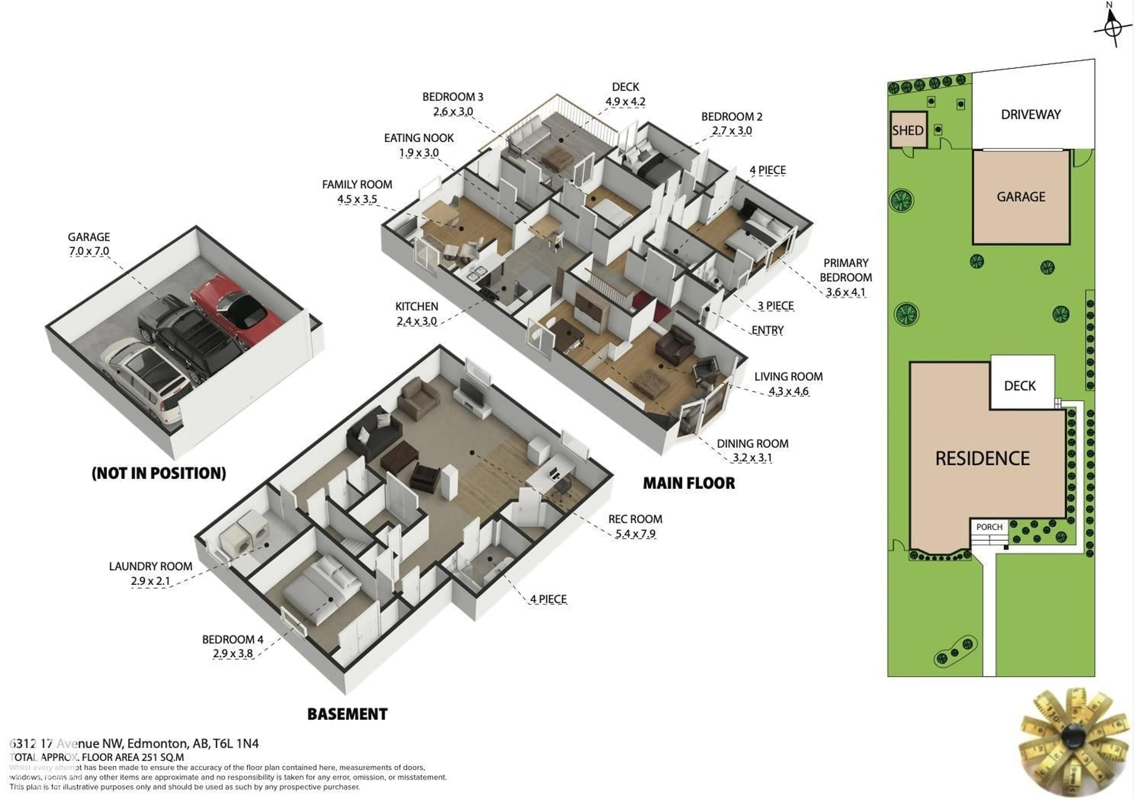 Floor plan for 6312 17 AV, Edmonton Alberta T6L1N4