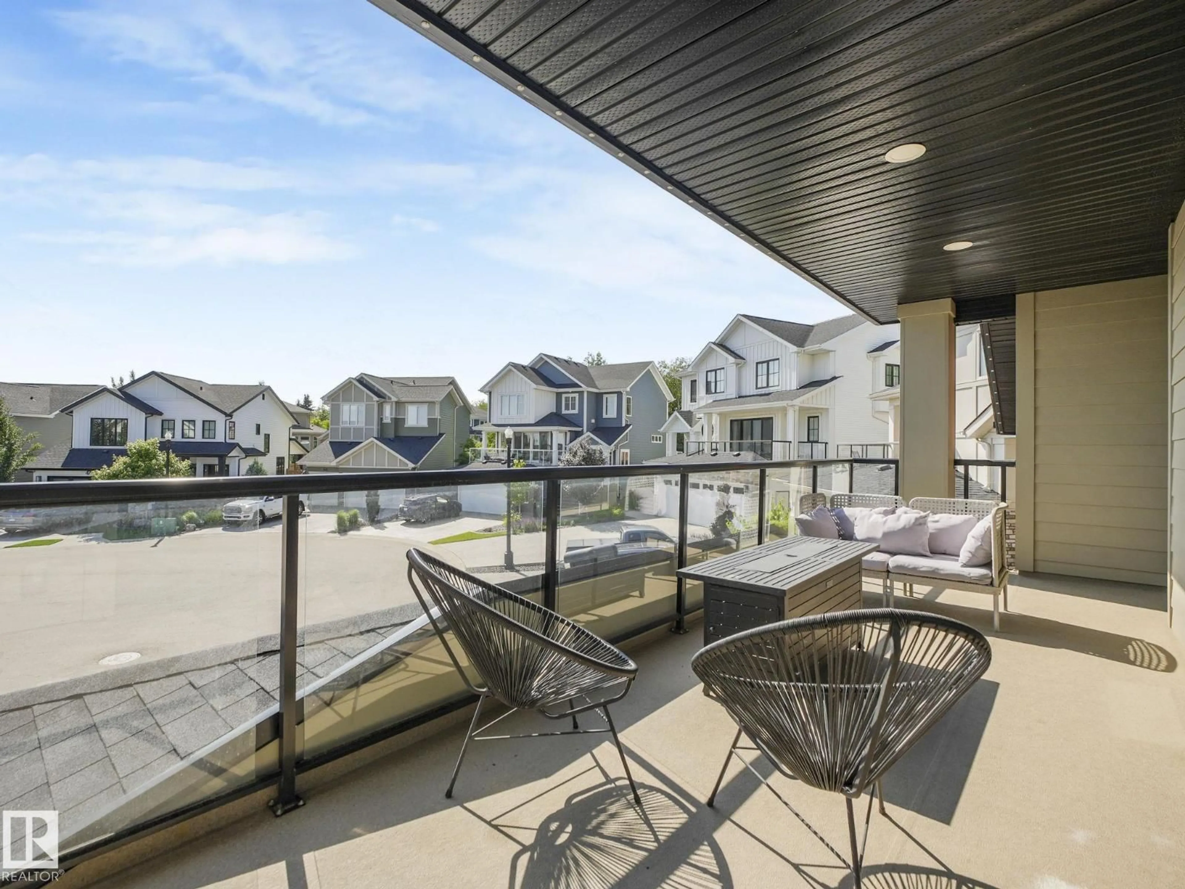 Patio, water/lake/river/ocean view for 42 LADEROUTE PL, St. Albert Alberta T8N7R2
