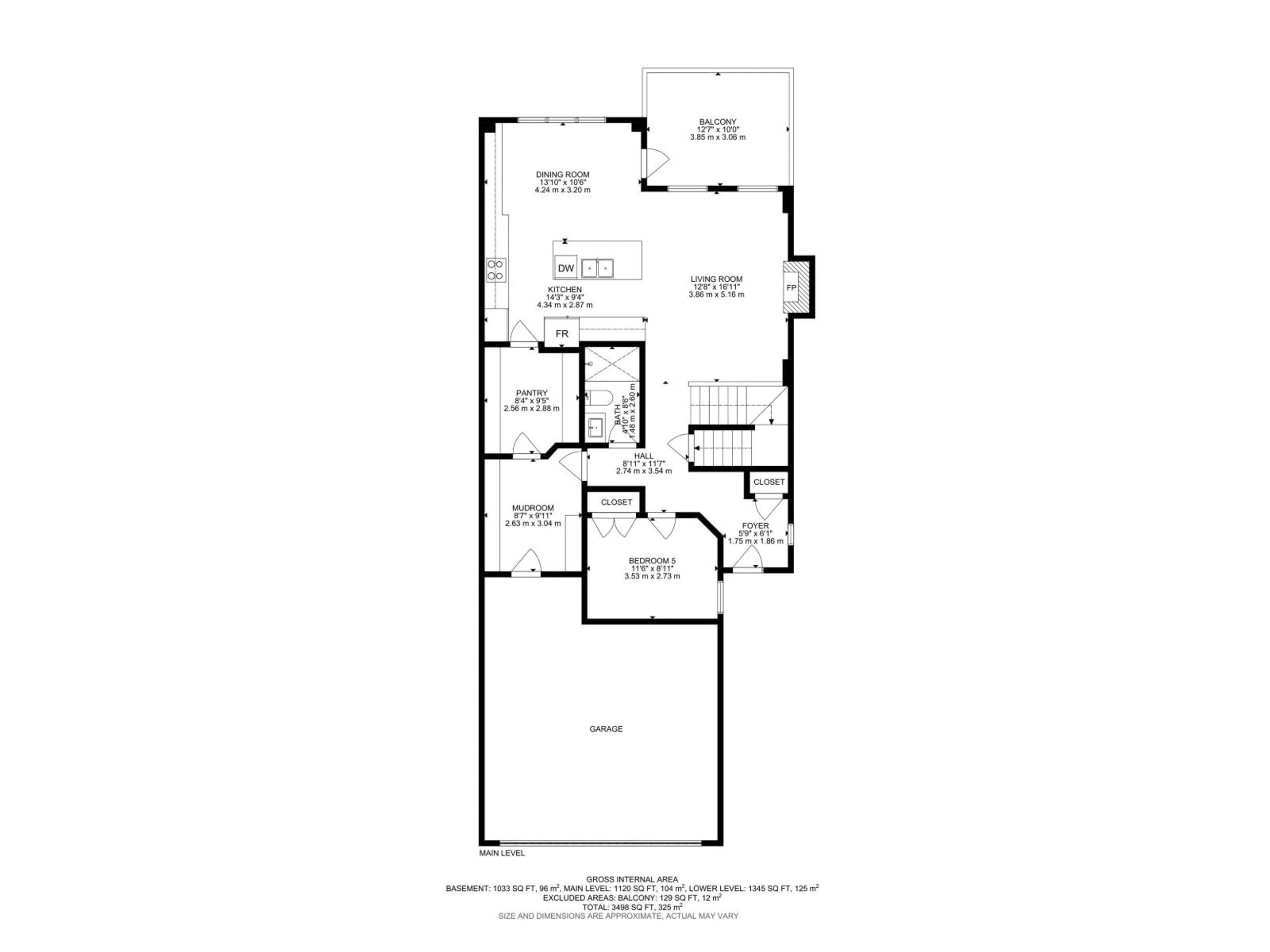Floor plan for 1135 GYRFALCON CR, Edmonton Alberta T5S0S5