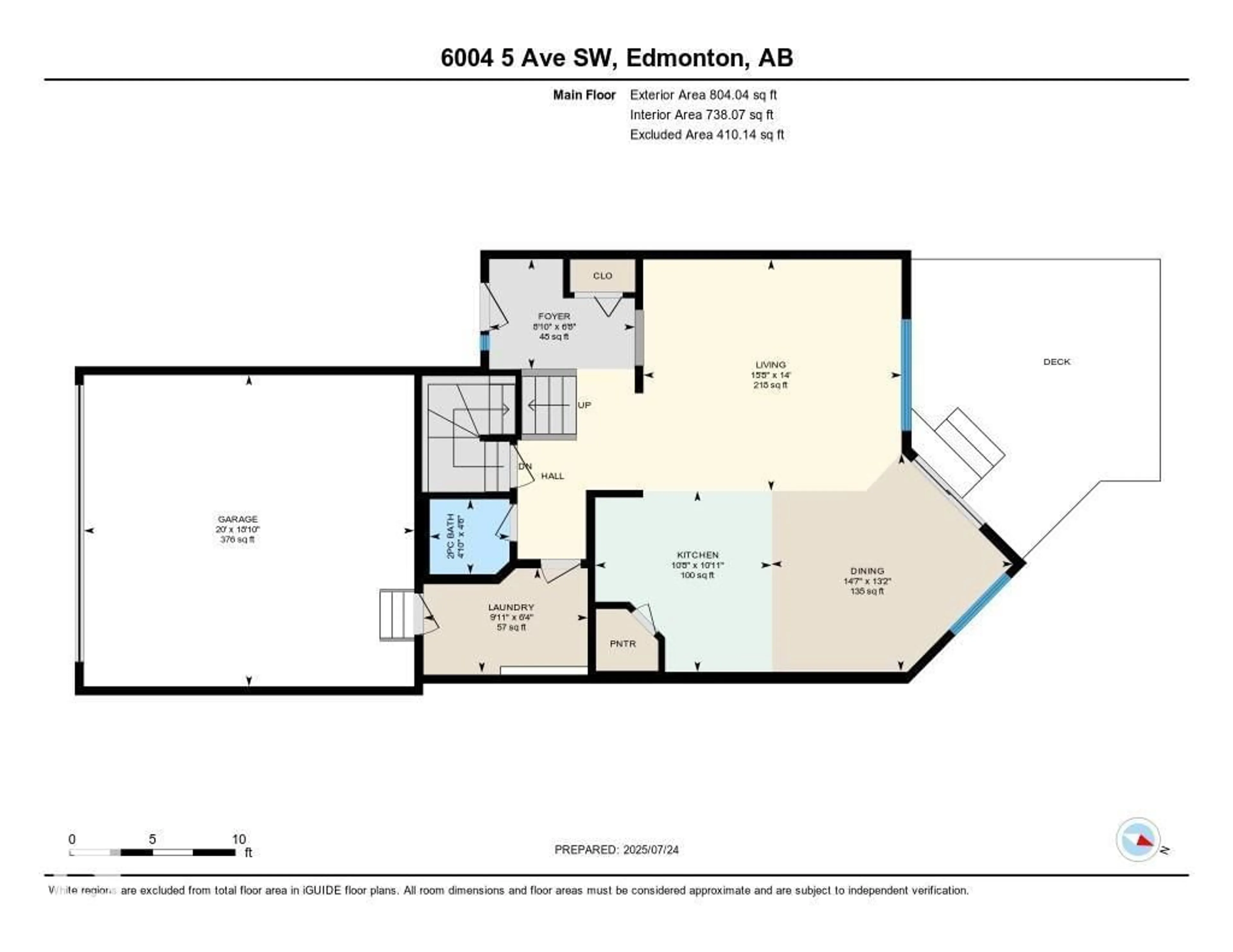 Floor plan for 6004 5 AV, Edmonton Alberta T6X0E9