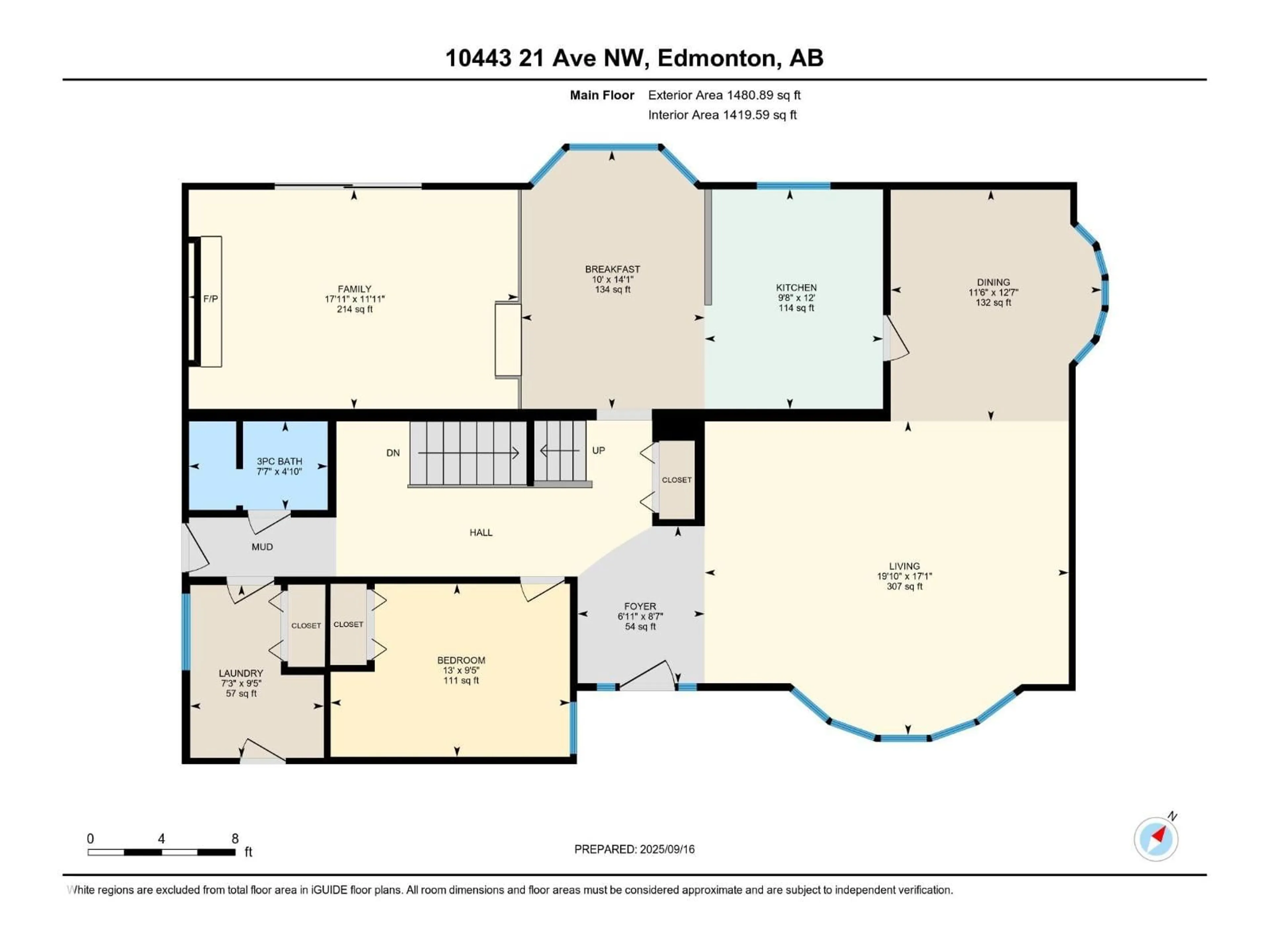 Floor plan for NW - 10443 21 AV, Edmonton Alberta T6J5E9