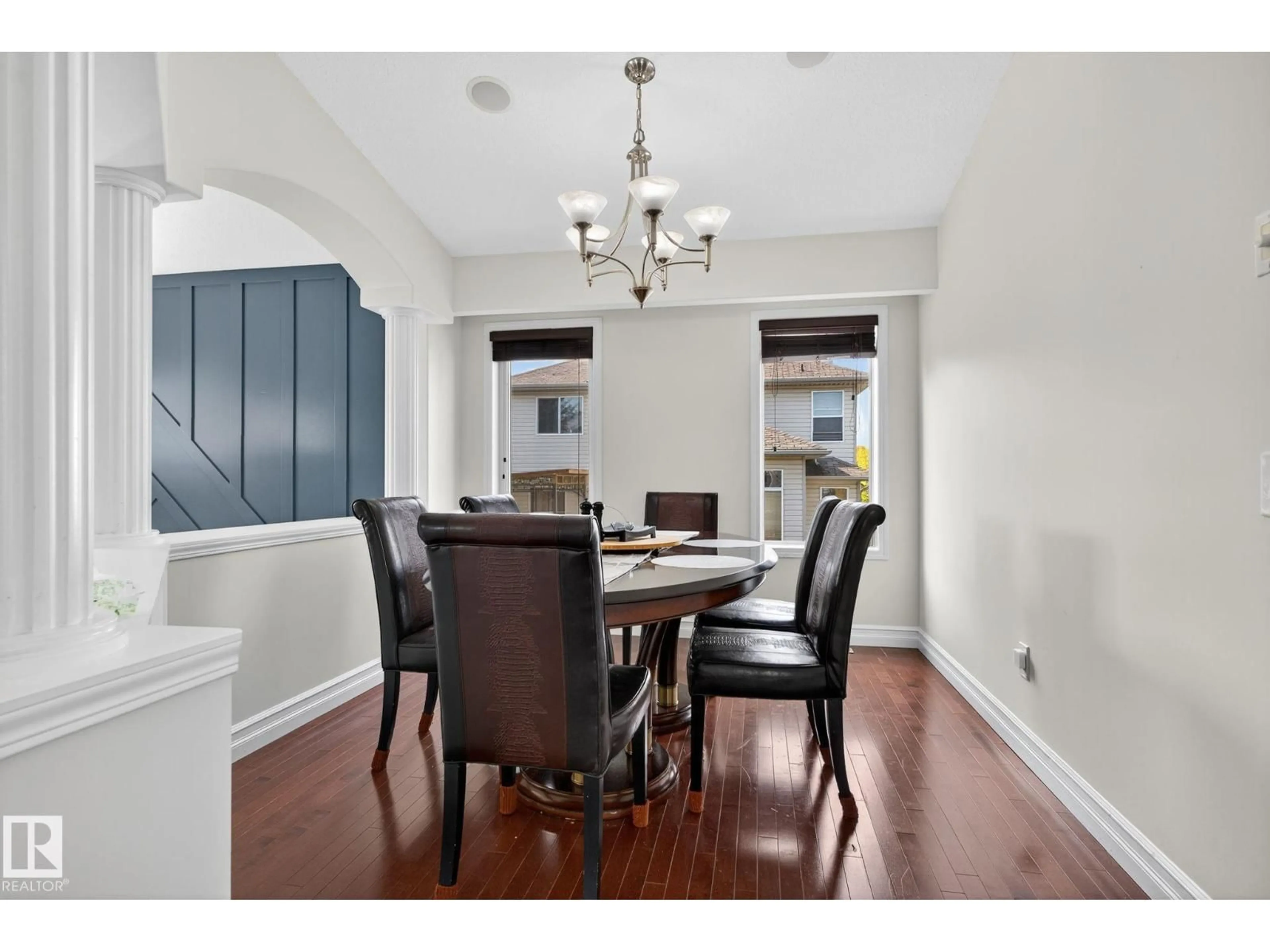 Dining room, wood/laminate floor for 13 ORCHID CR, Sherwood Park Alberta T8H2E1