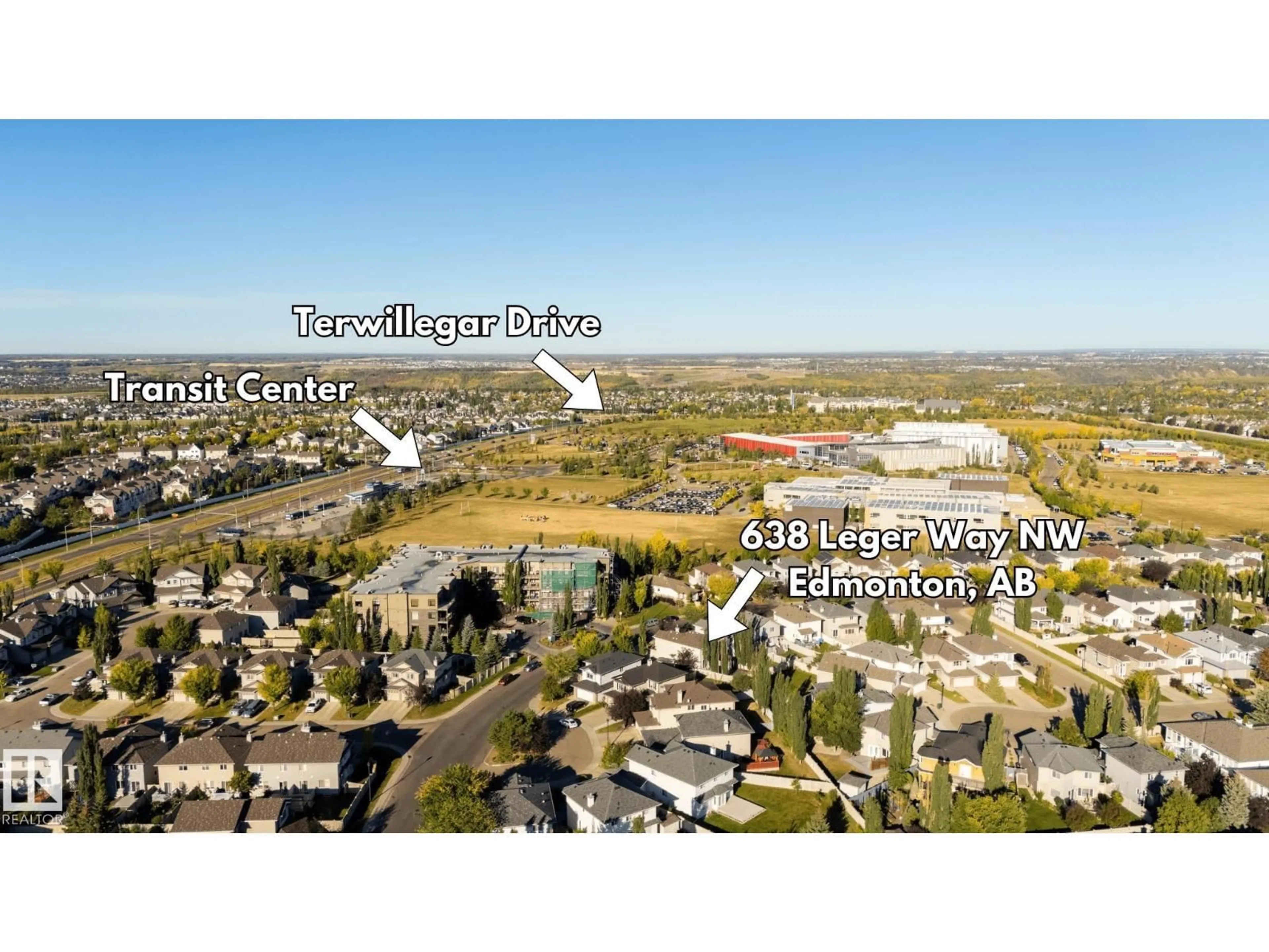 A pic from outside/outdoor area/front of a property/back of a property/a pic from drone, water/lake/river/ocean view for 638 LEGER WY, Edmonton Alberta T6R0C1