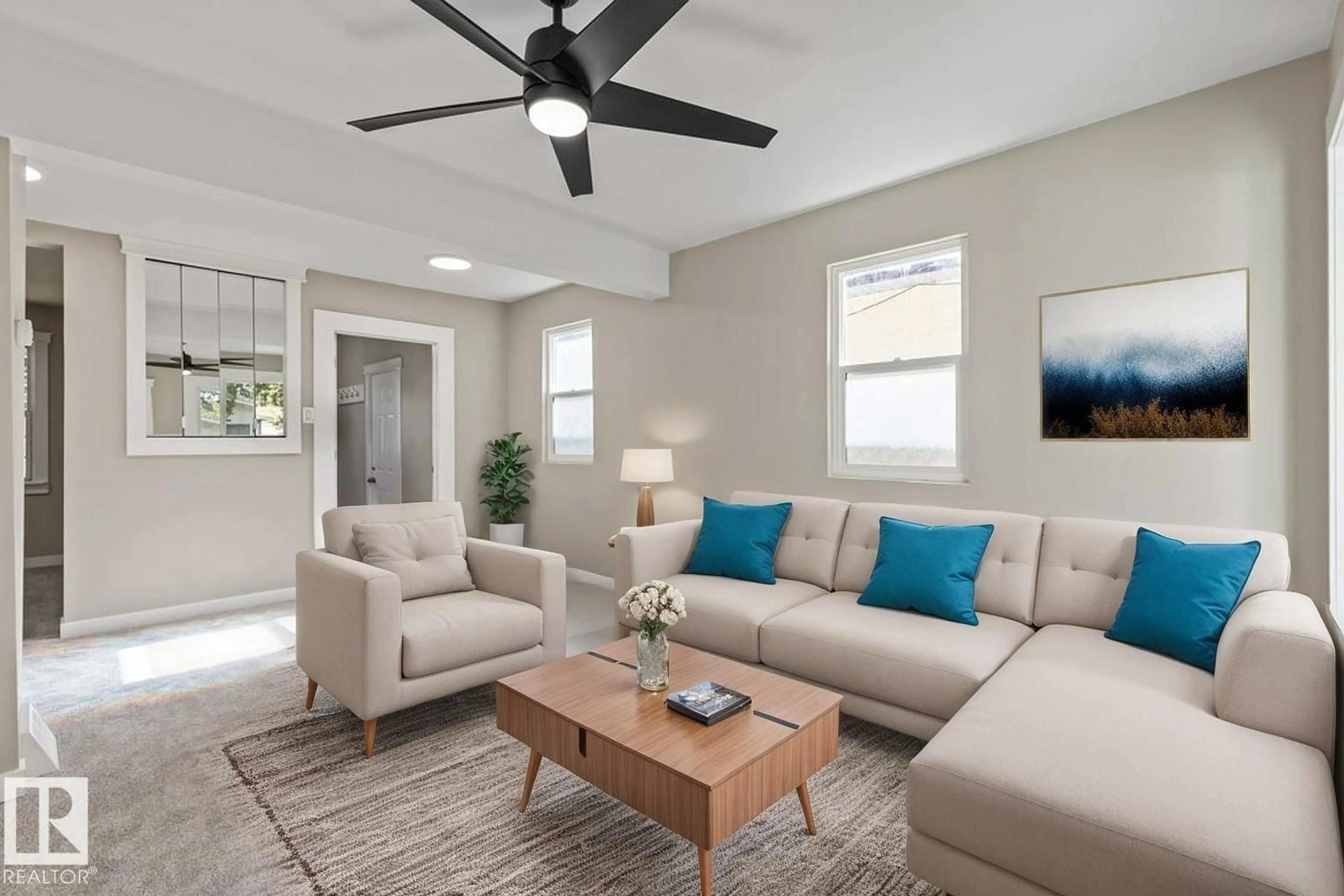 Living room with furniture, unknown for NW - 11933 56 ST, Edmonton Alberta T5W3S8