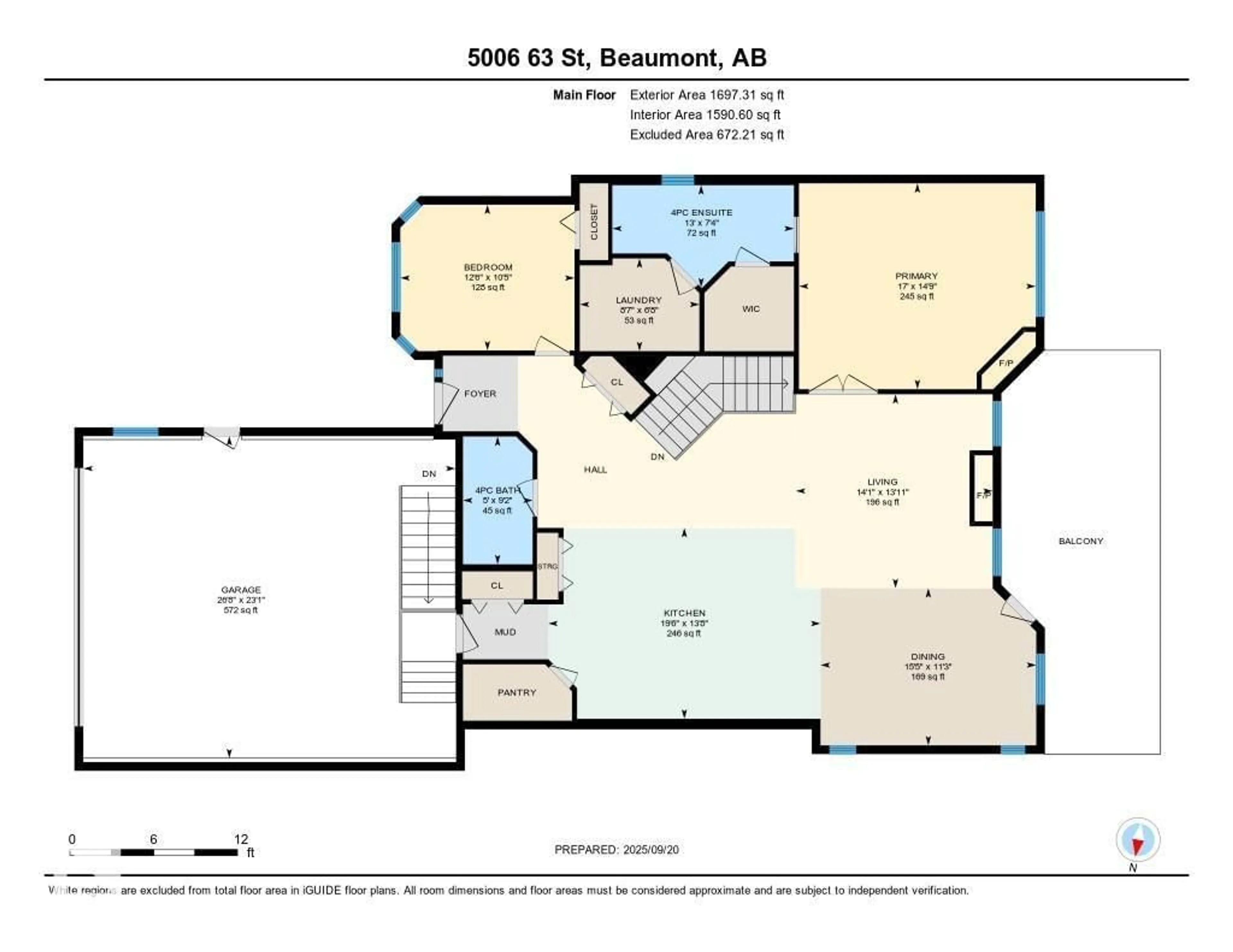 Floor plan for 5006 63 ST, Beaumont Alberta T4X1V4