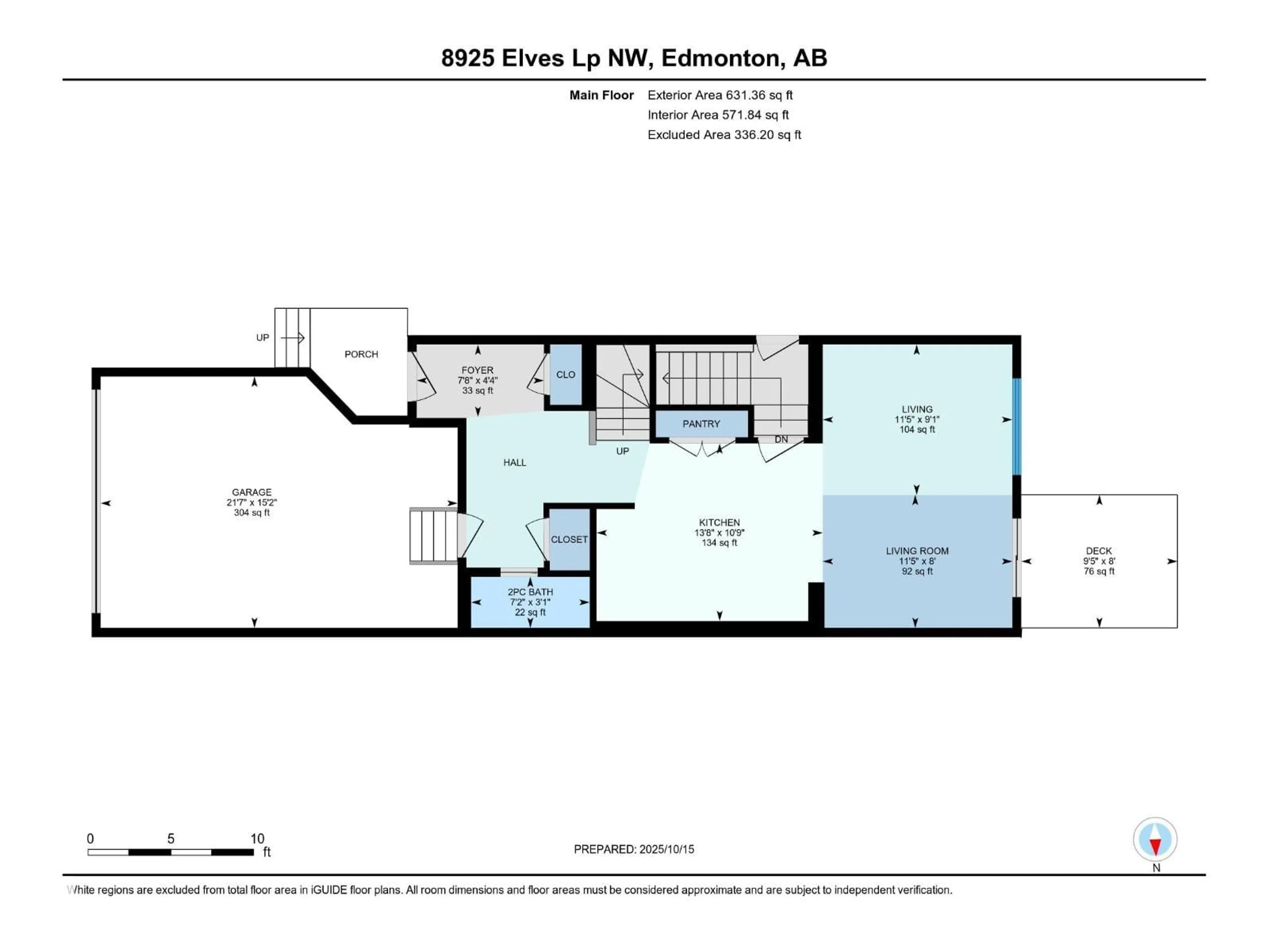Floor plan for 8925 ELVES LO, Edmonton Alberta T6M3G3