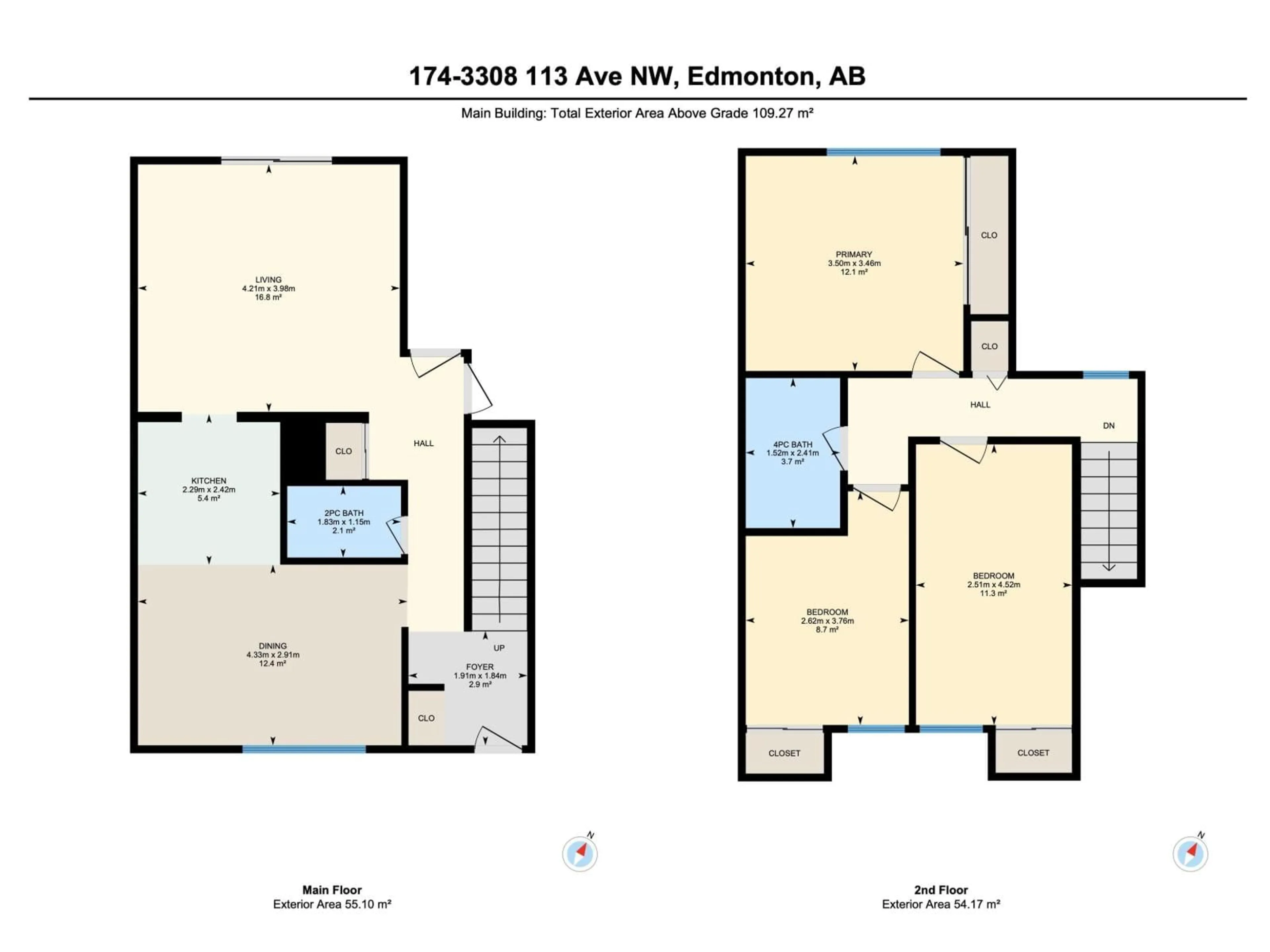 Floor plan for 174 - 3308 113 AV, Edmonton Alberta T5W5J8
