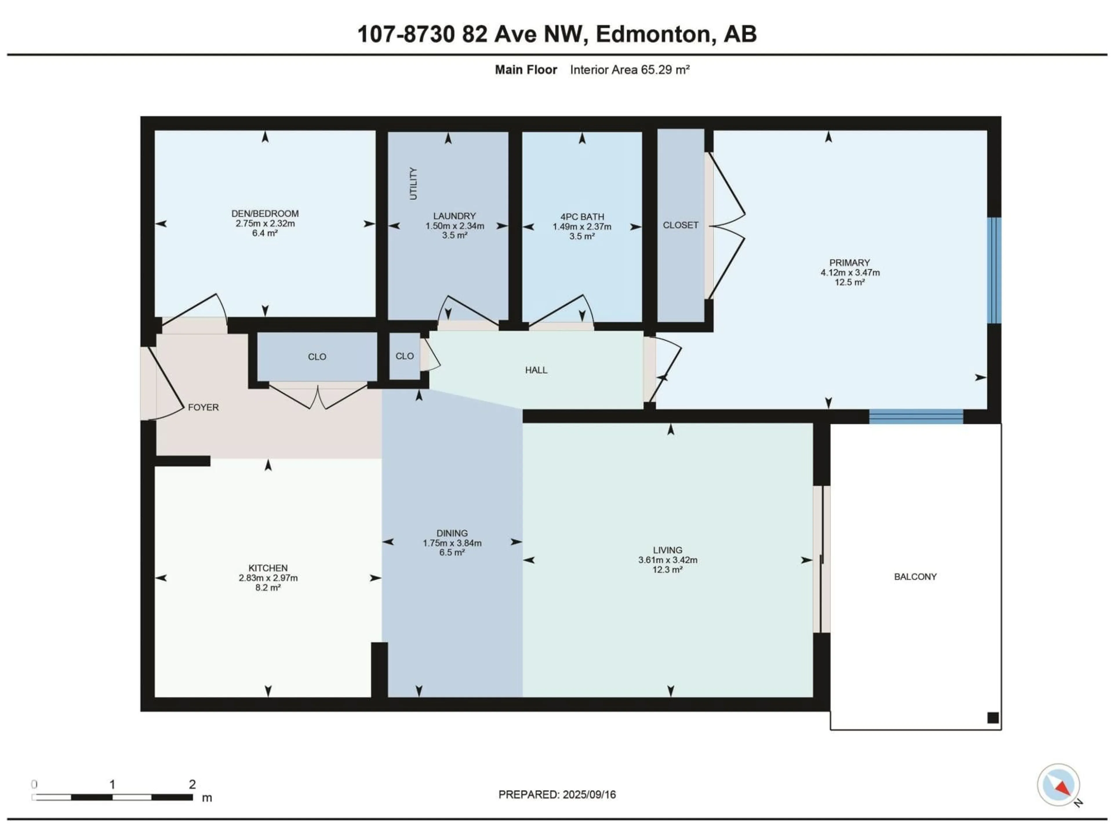 Floor plan for #107 - 8730 82 AV, Edmonton Alberta T6C0Z1
