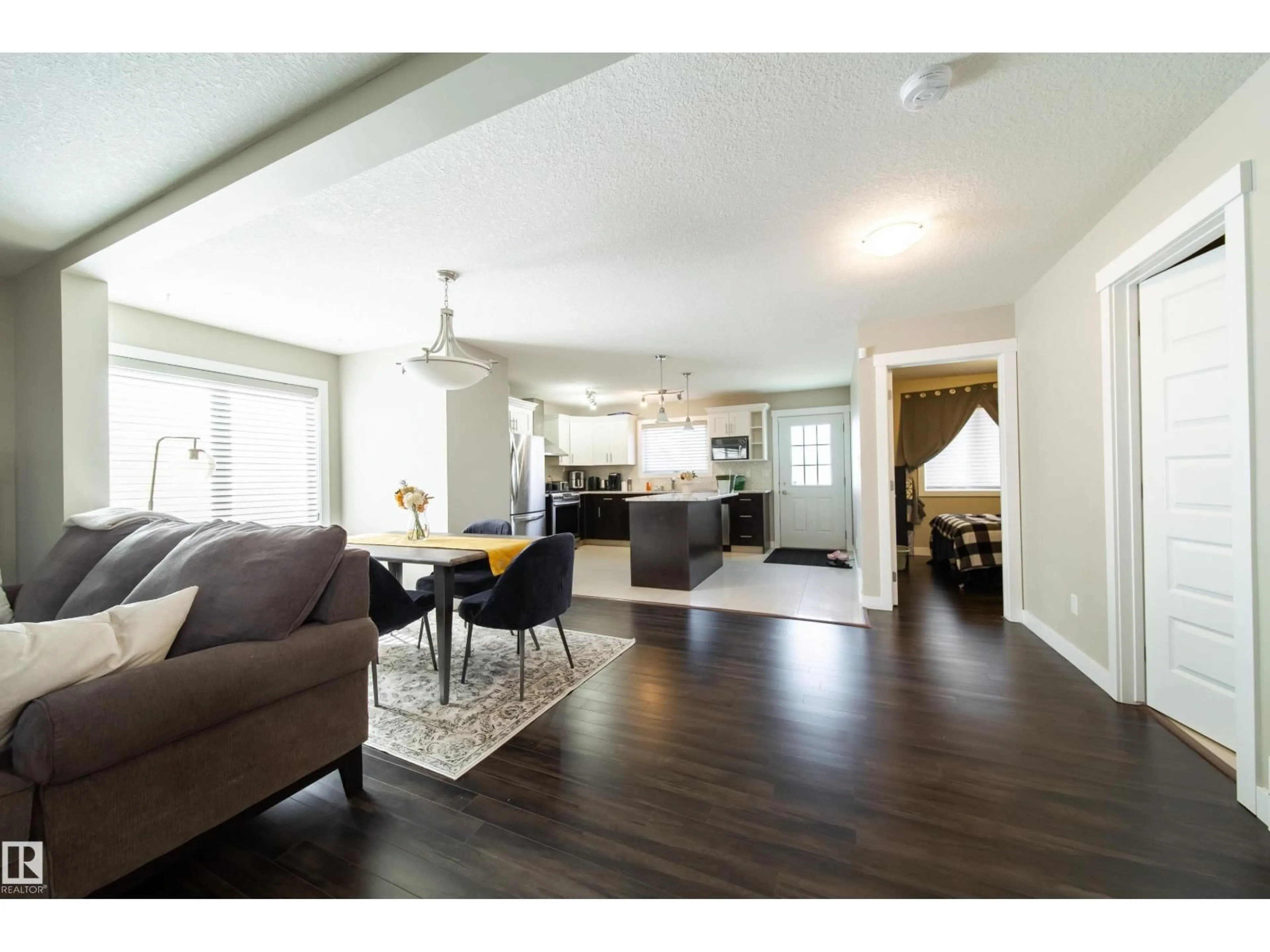 Open concept kitchen, wood/laminate floor for NW - 9742 153 ST, Edmonton Alberta T5P2A5