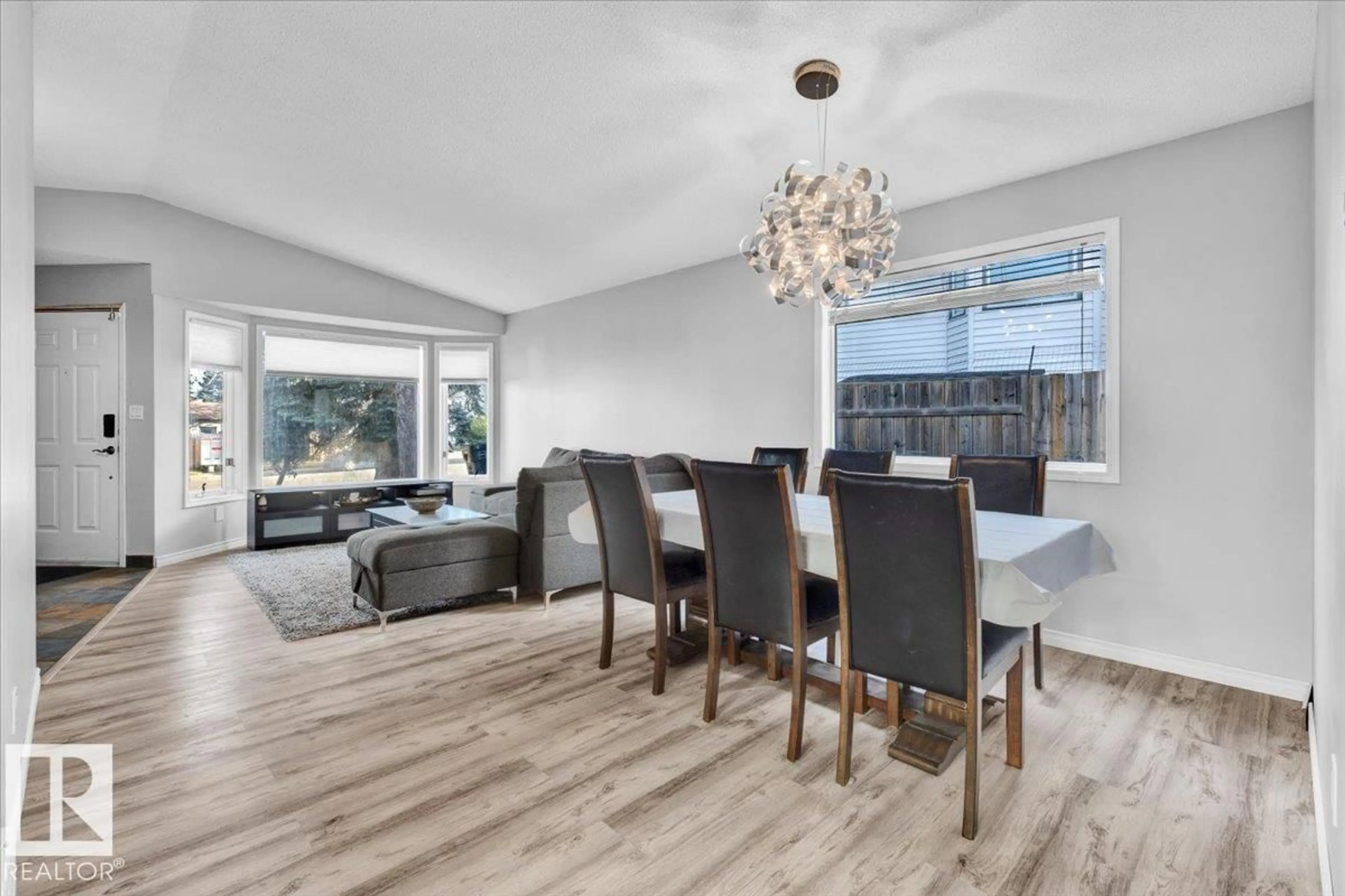 Dining room, wood/laminate floor for 3619 27 AV, Edmonton Alberta T6L6C5