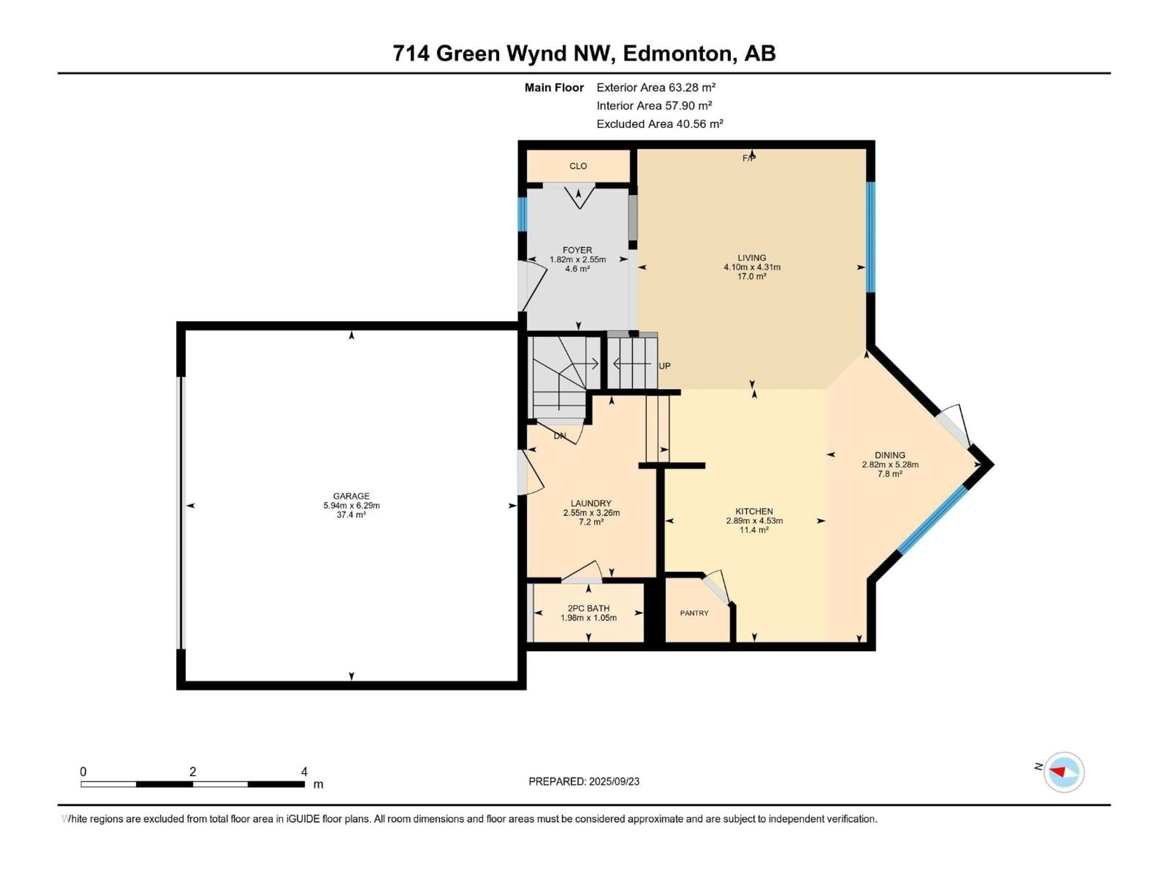 Floor plan for 714 GREEN WD, Edmonton Alberta T5T6T2