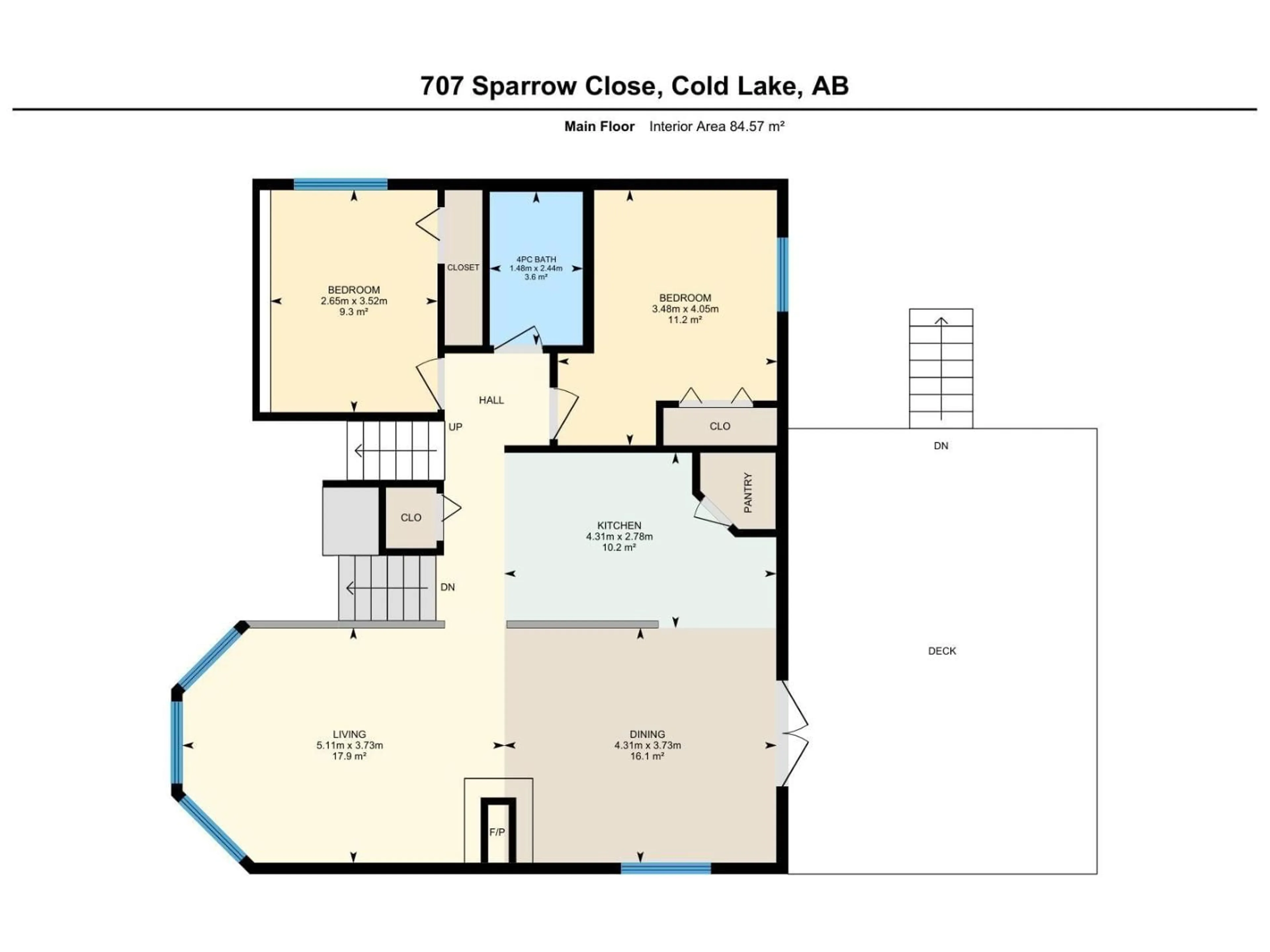 Floor plan for 707 SPARROW CL, Cold Lake Alberta T9M2B7