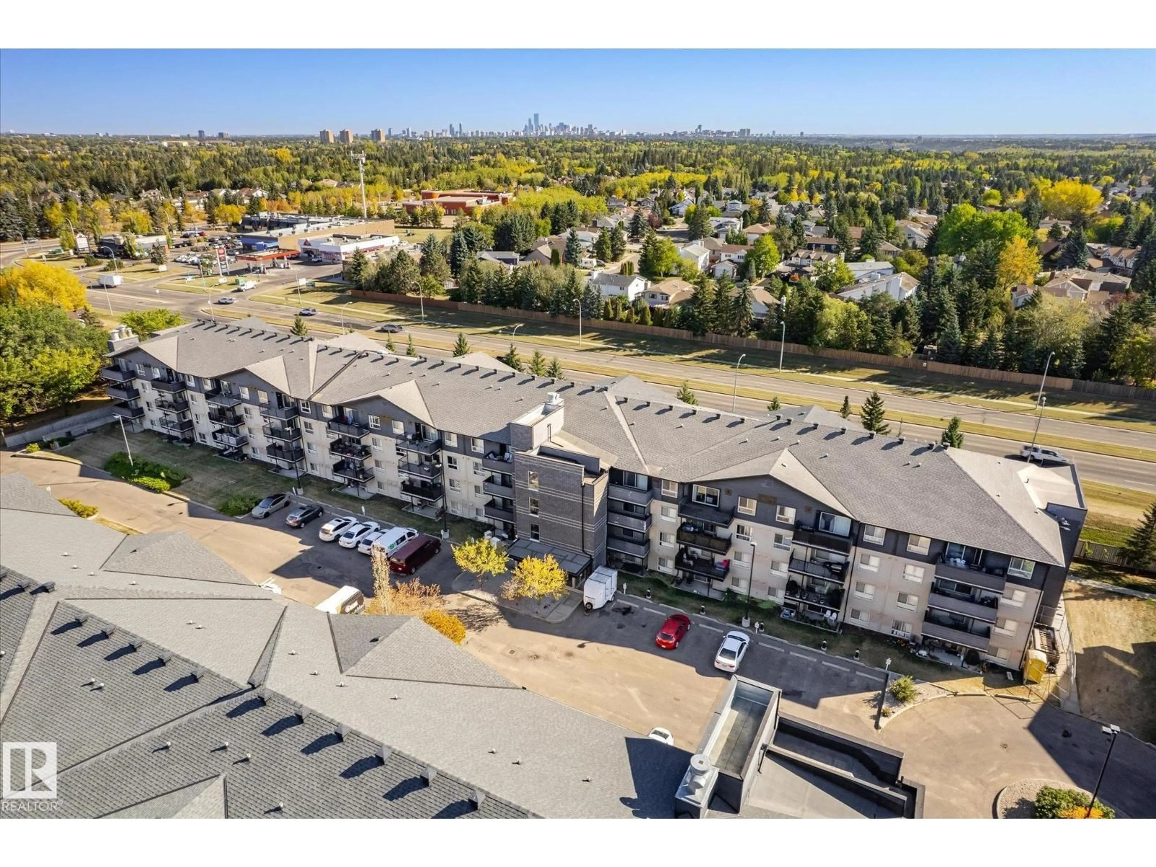A pic from outside/outdoor area/front of a property/back of a property/a pic from drone, unknown for #404 - 17003 67 AV, Edmonton Alberta T5T6Y5