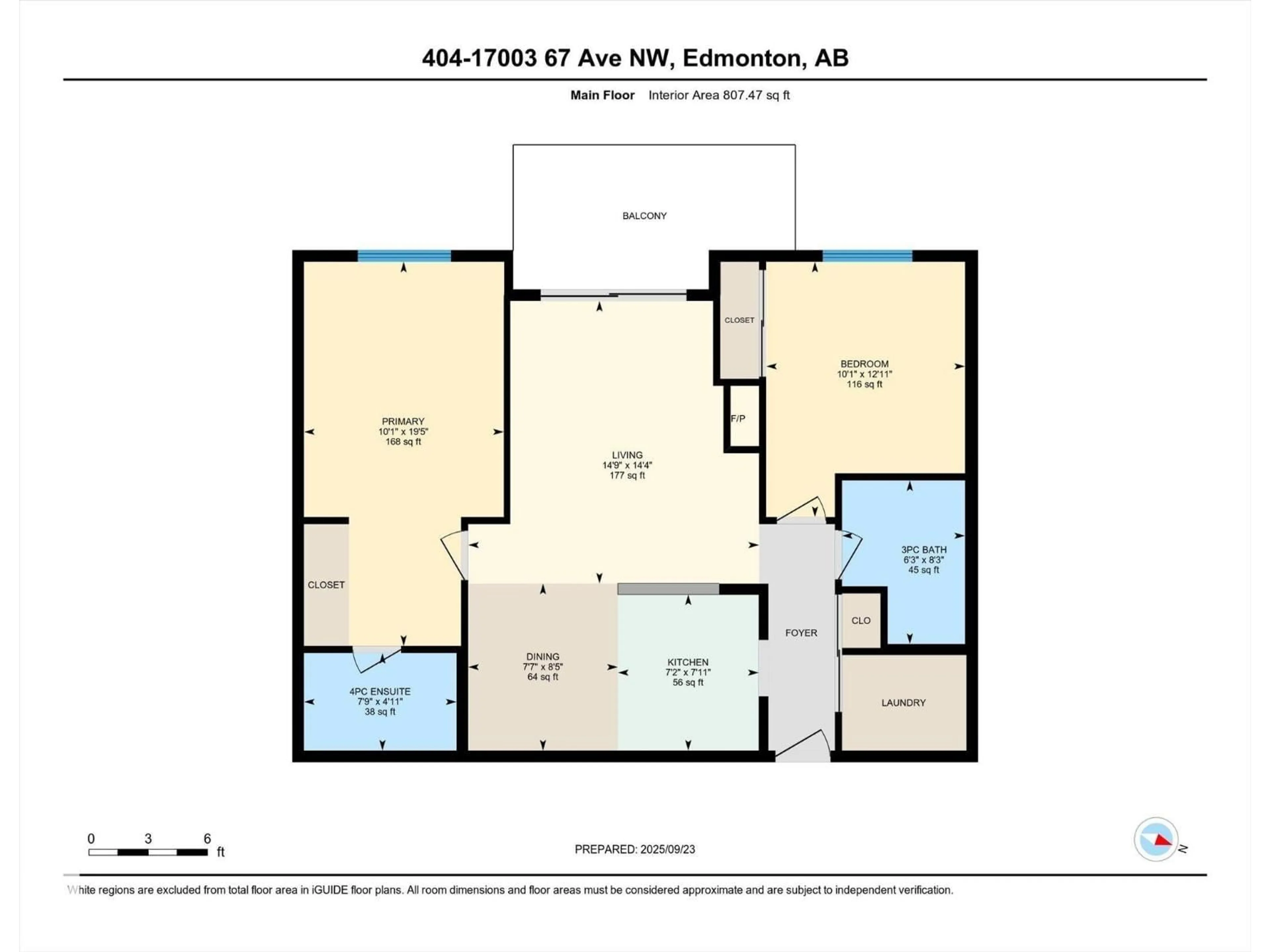 Floor plan for #404 - 17003 67 AV, Edmonton Alberta T5T6Y5