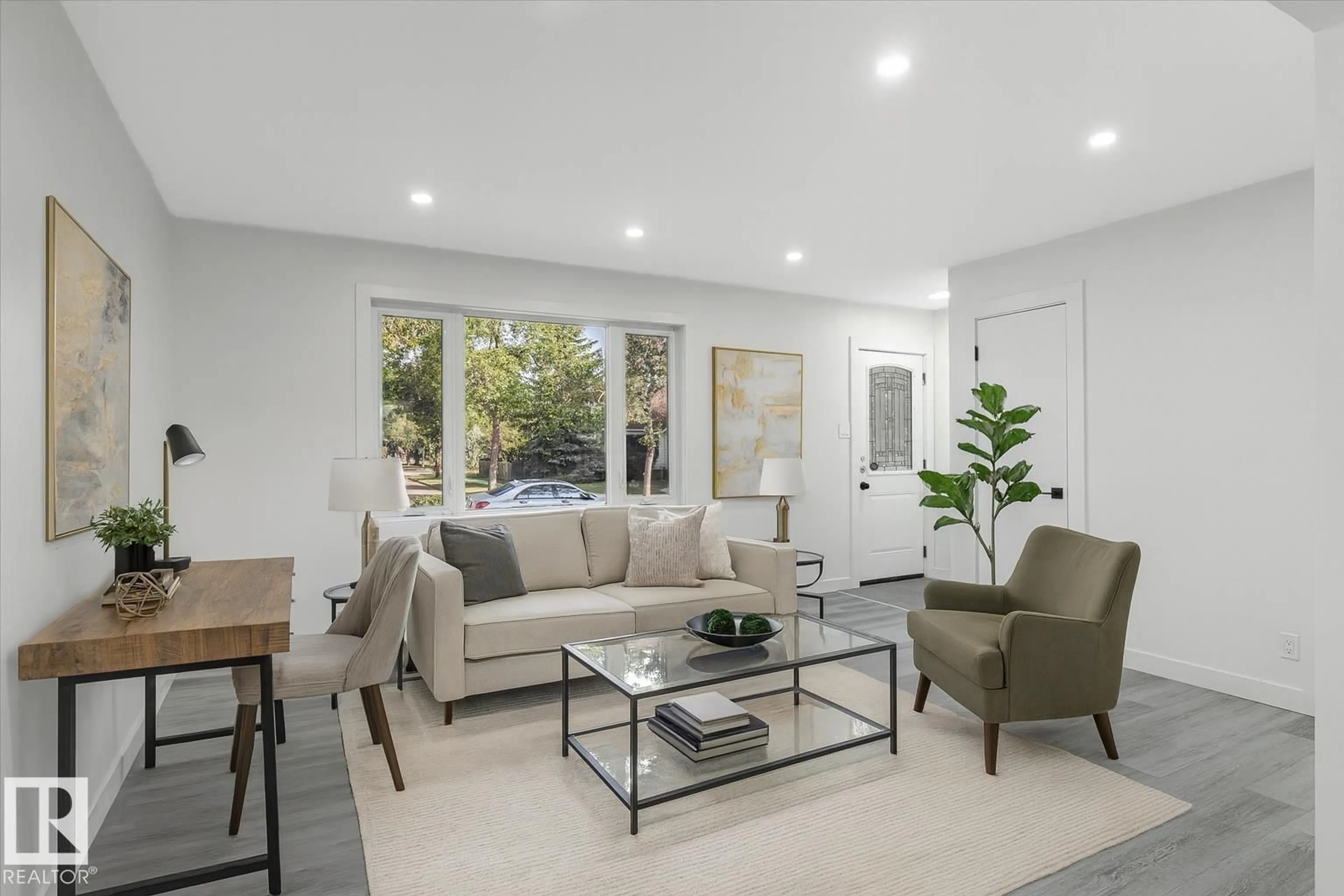 Living room with furniture, unknown for 13043 SHERBROOKE AV, Edmonton Alberta T5L4E6