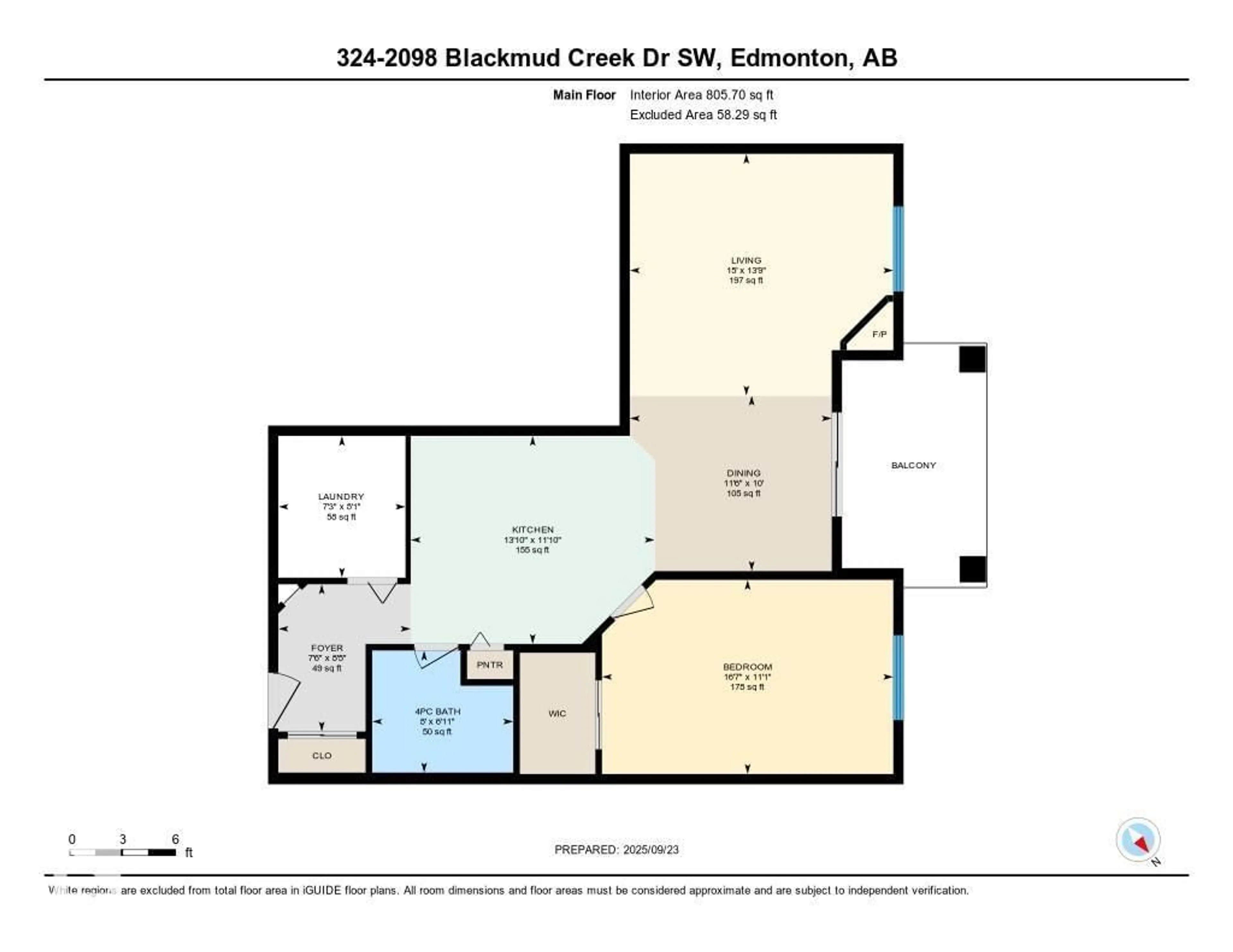 Floor plan for #324 - 2098 BLACKMUD CREEK DR, Edmonton Alberta T6W1T7