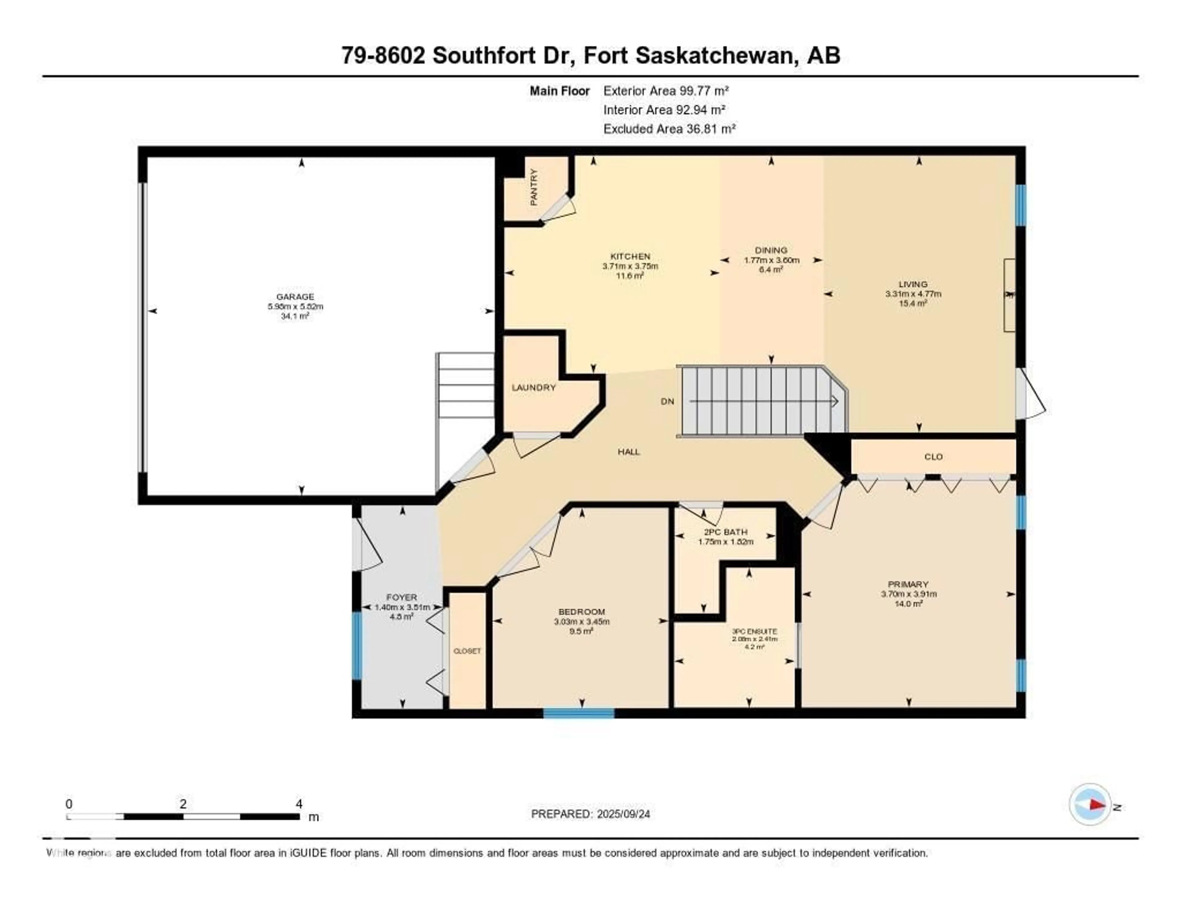 Floor plan for 8602 - 79 SOUTHFORT DR, Fort Saskatchewan Alberta T8L4R7