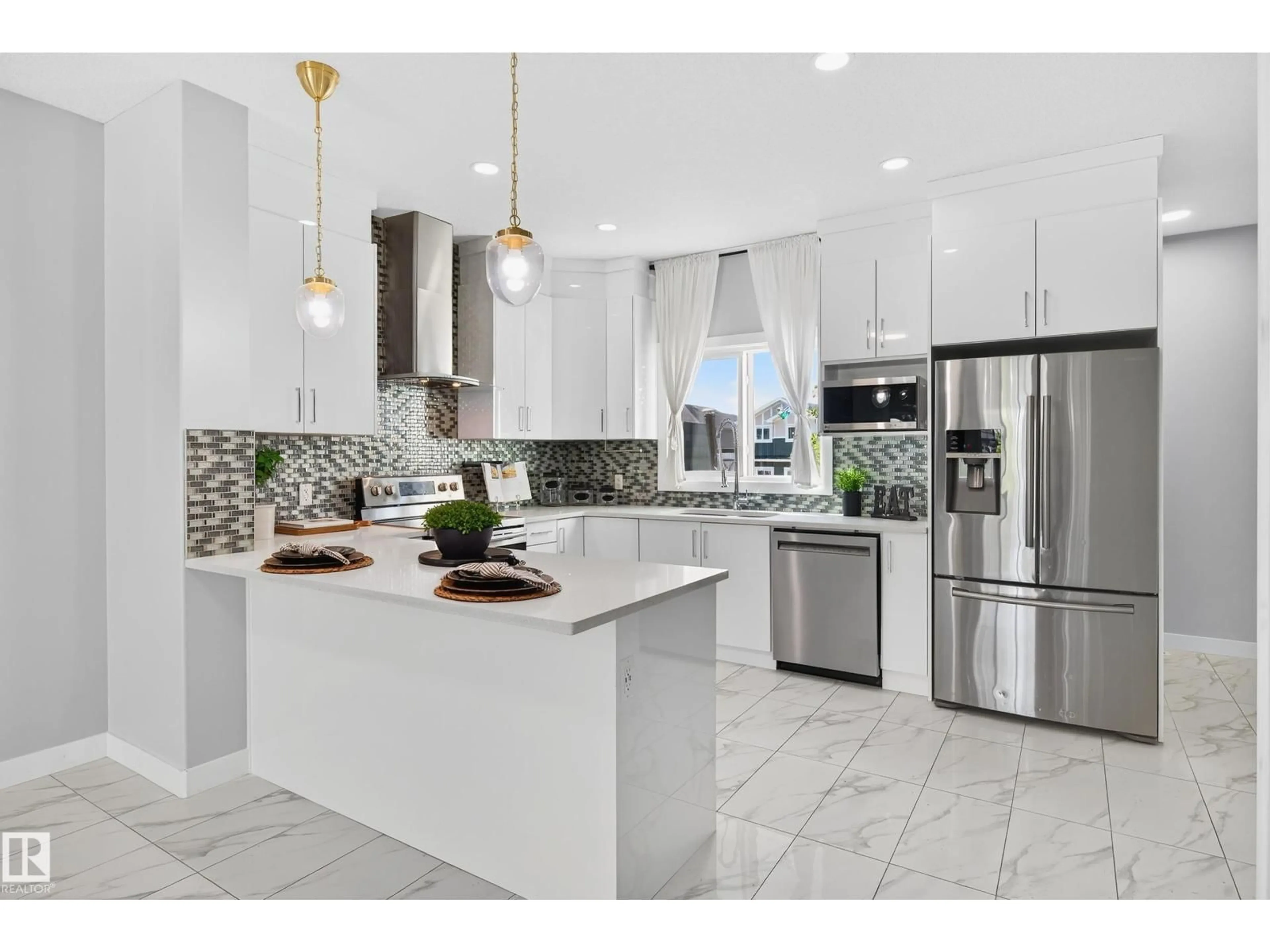 Contemporary kitchen, ceramic/tile floor for 4710 35 ST, Beaumont Alberta T4X2Y4