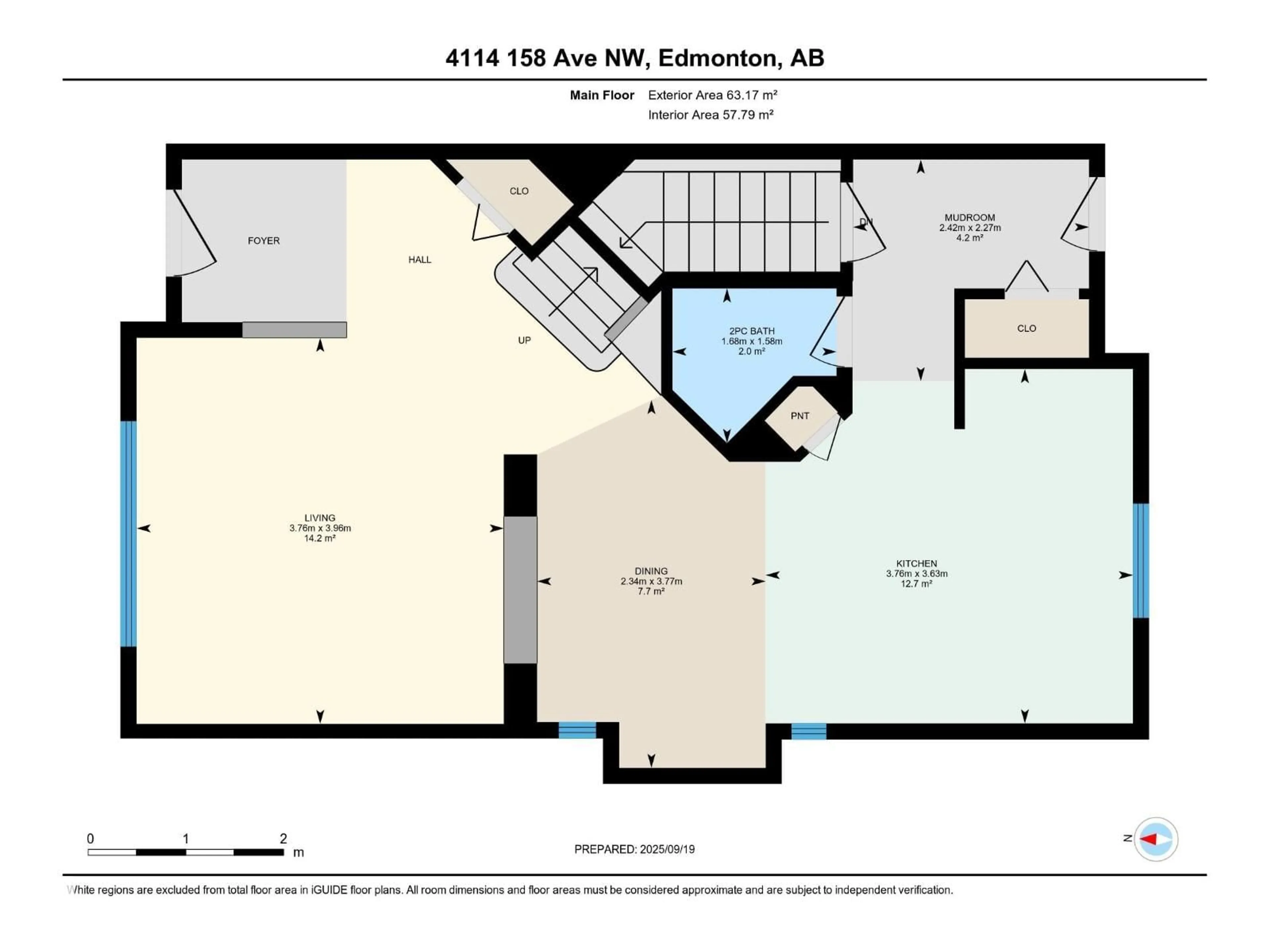 Floor plan for 4114 158 AV, Edmonton Alberta T5Y0A3