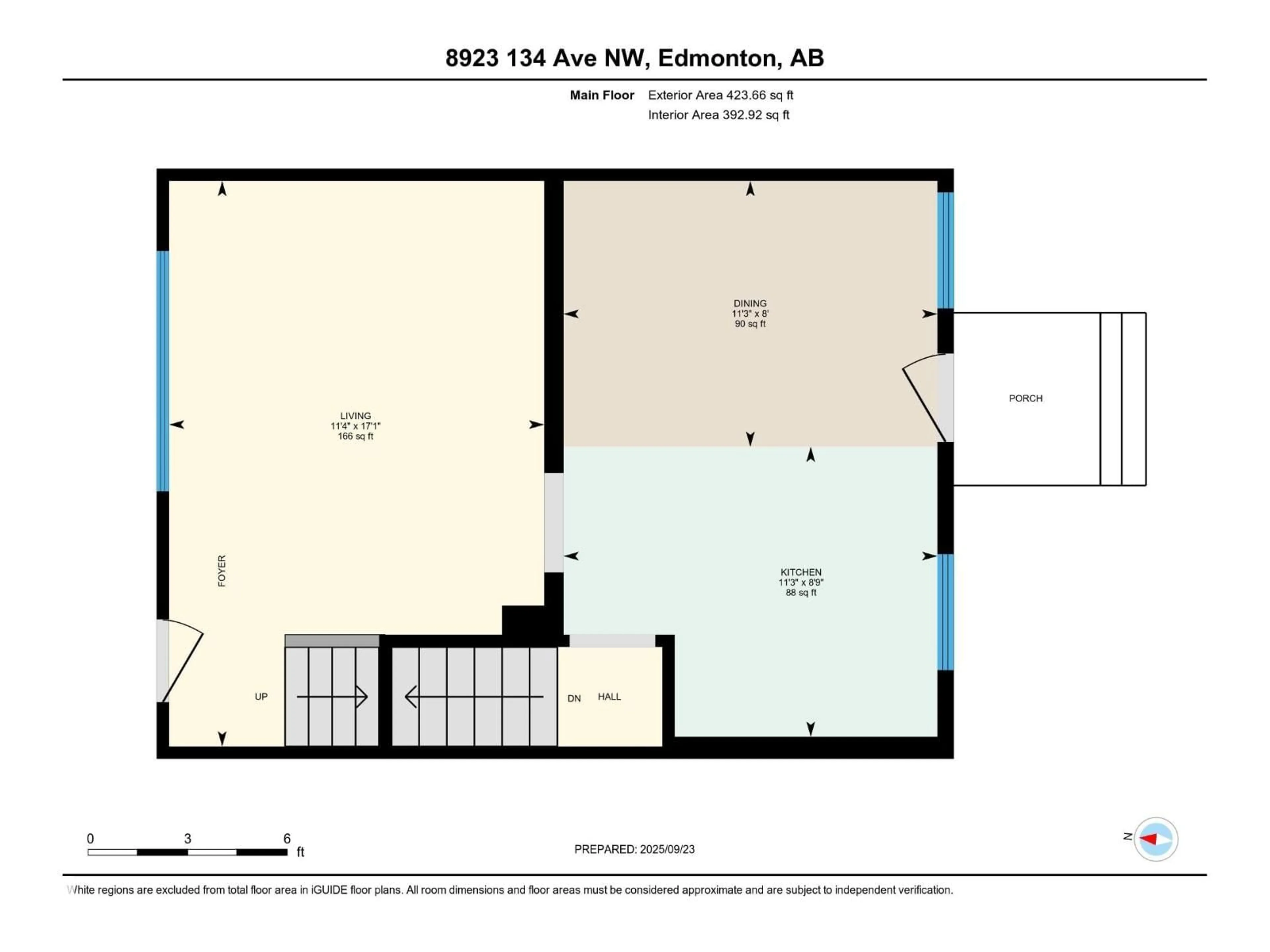 Floor plan for 8923 134 AV, Edmonton Alberta T5E1H3