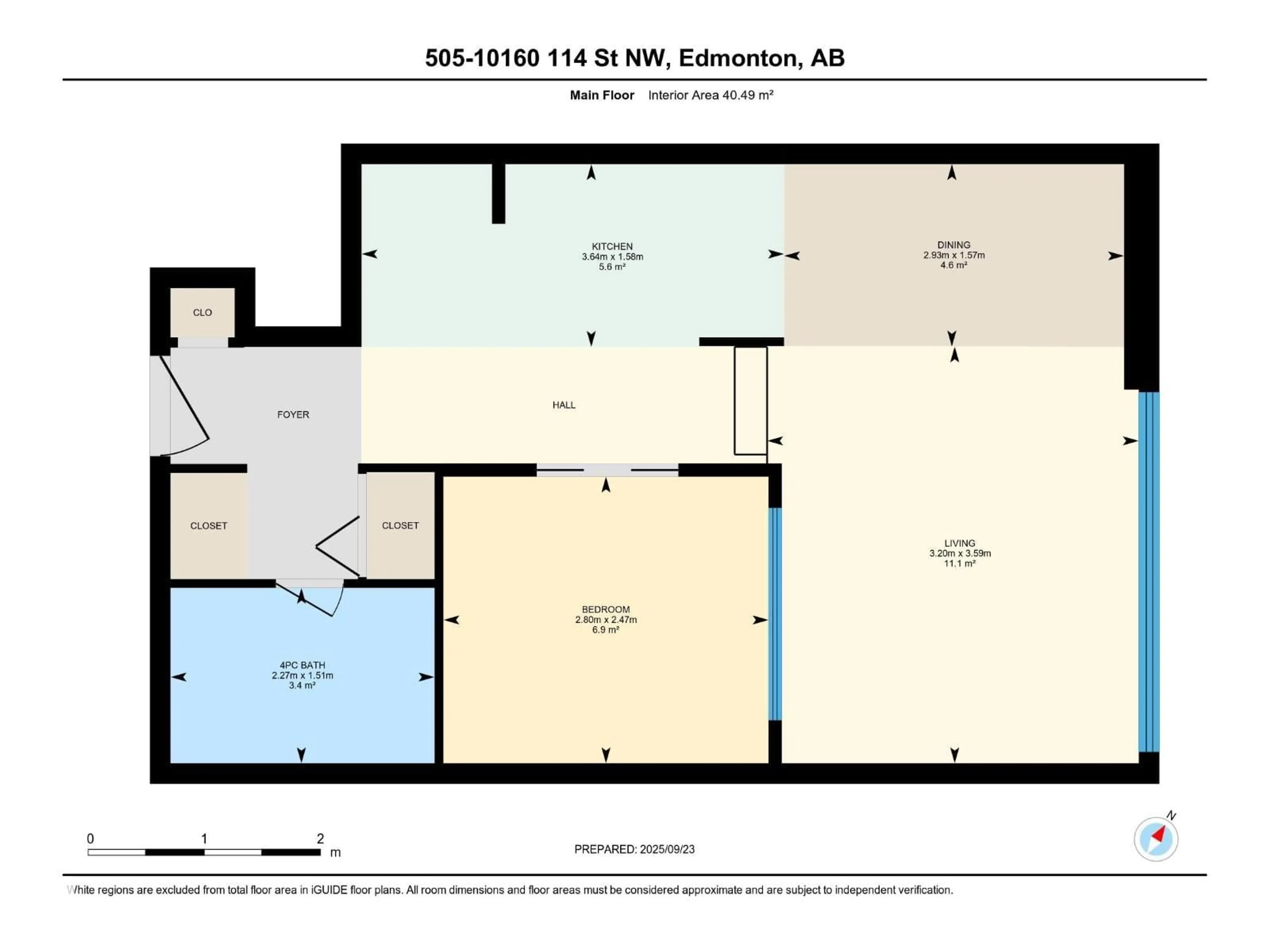 Floor plan for 505 - 10160 114 ST, Edmonton Alberta T5K2L2