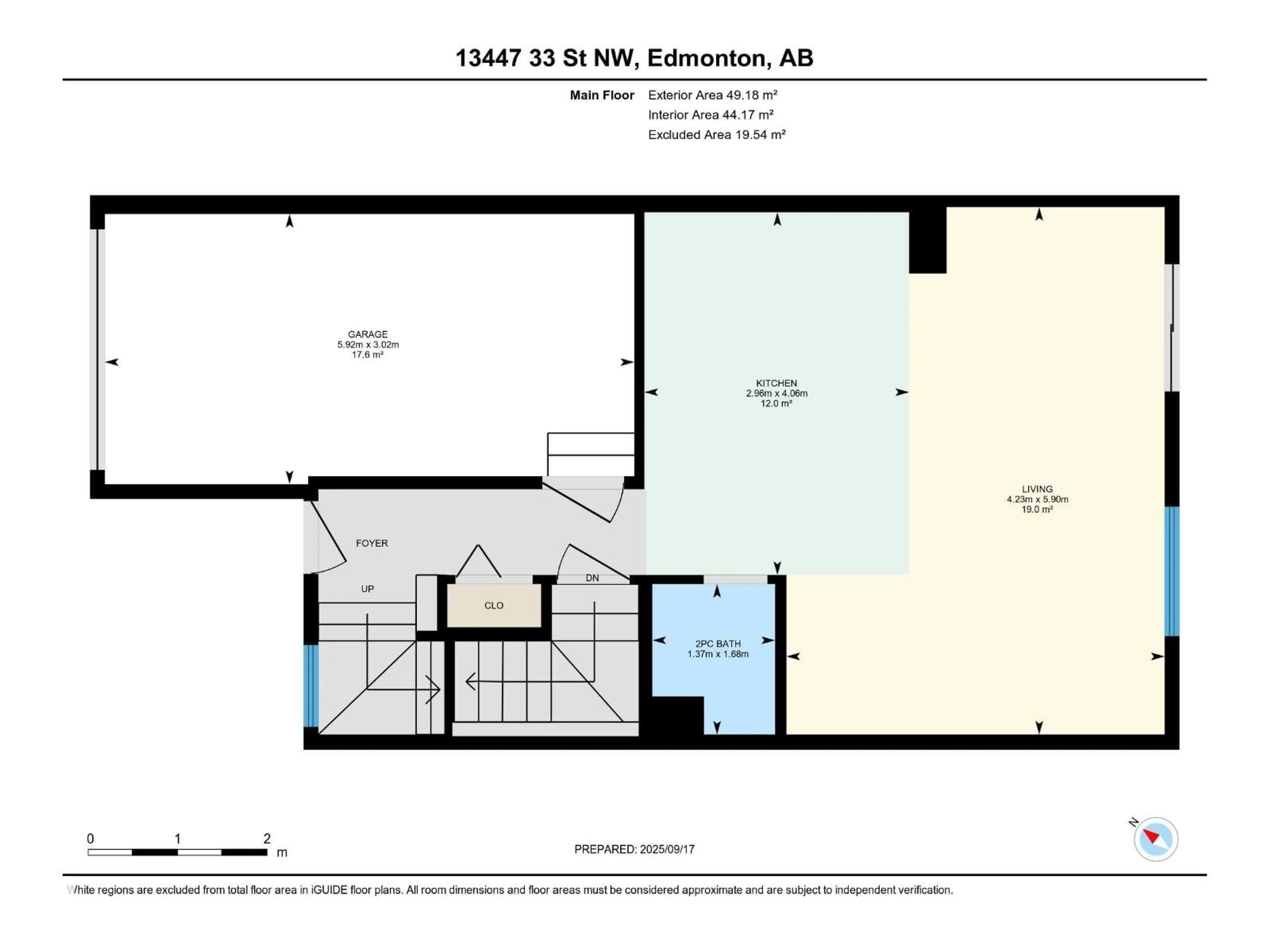 Floor plan for 13447 33 ST, Edmonton Alberta T5A5C1