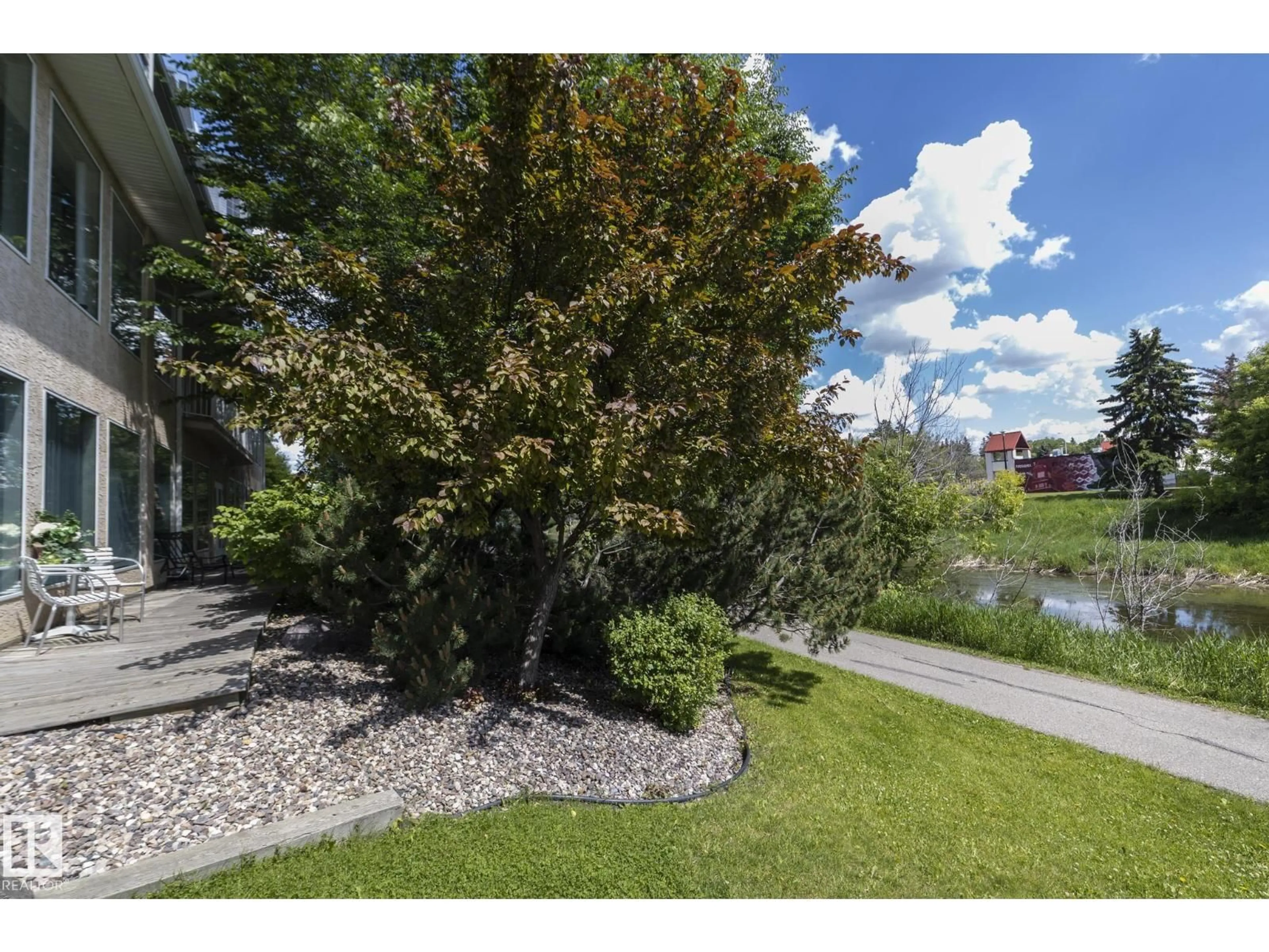 A pic from outside/outdoor area/front of a property/back of a property/a pic from drone, water/lake/river/ocean view for #304 - 14 MISSION AV, St. Albert Alberta T8N1H4