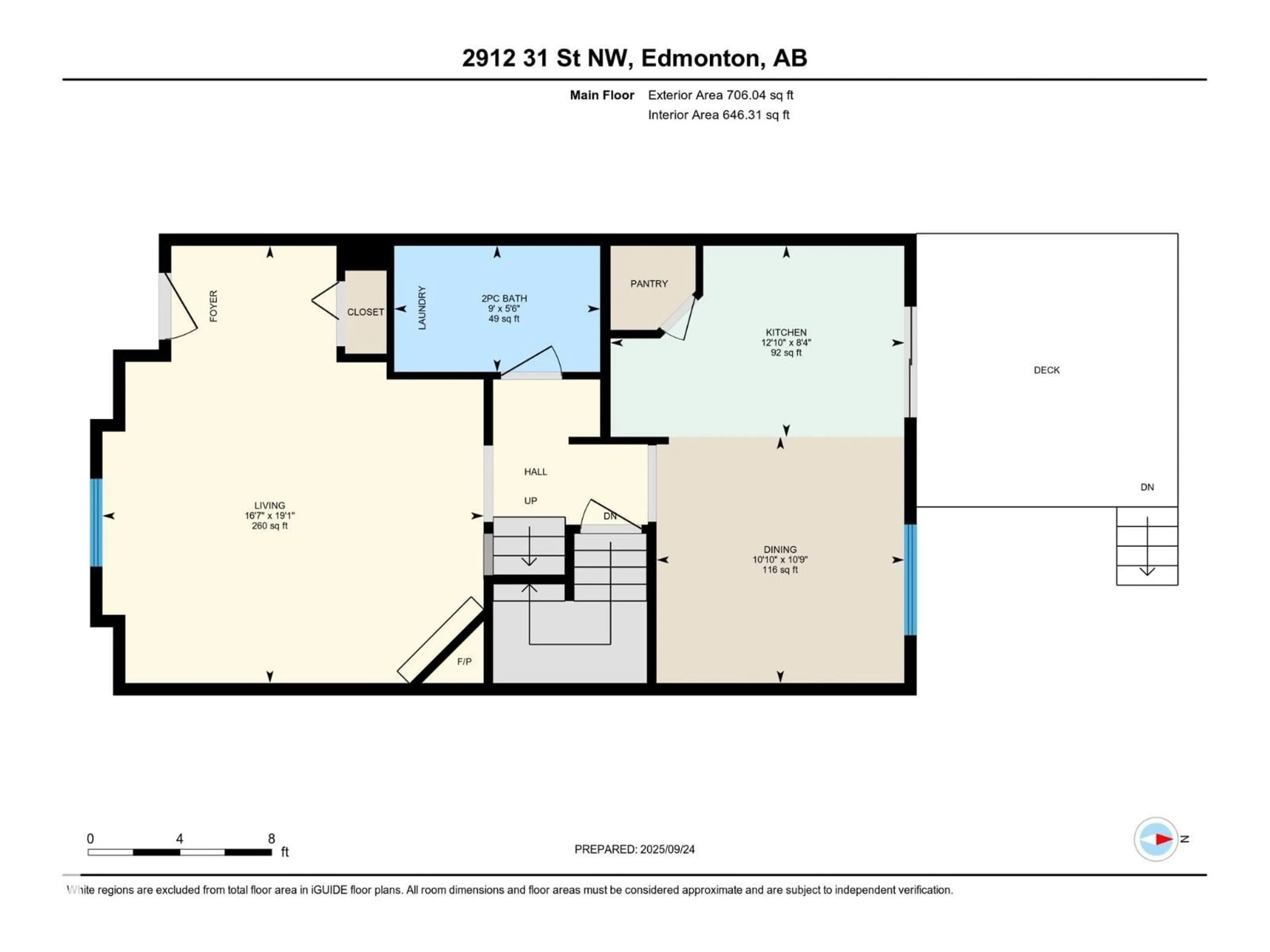 Floor plan for NW - 2912 31 STREET, Edmonton Alberta T6T1T9