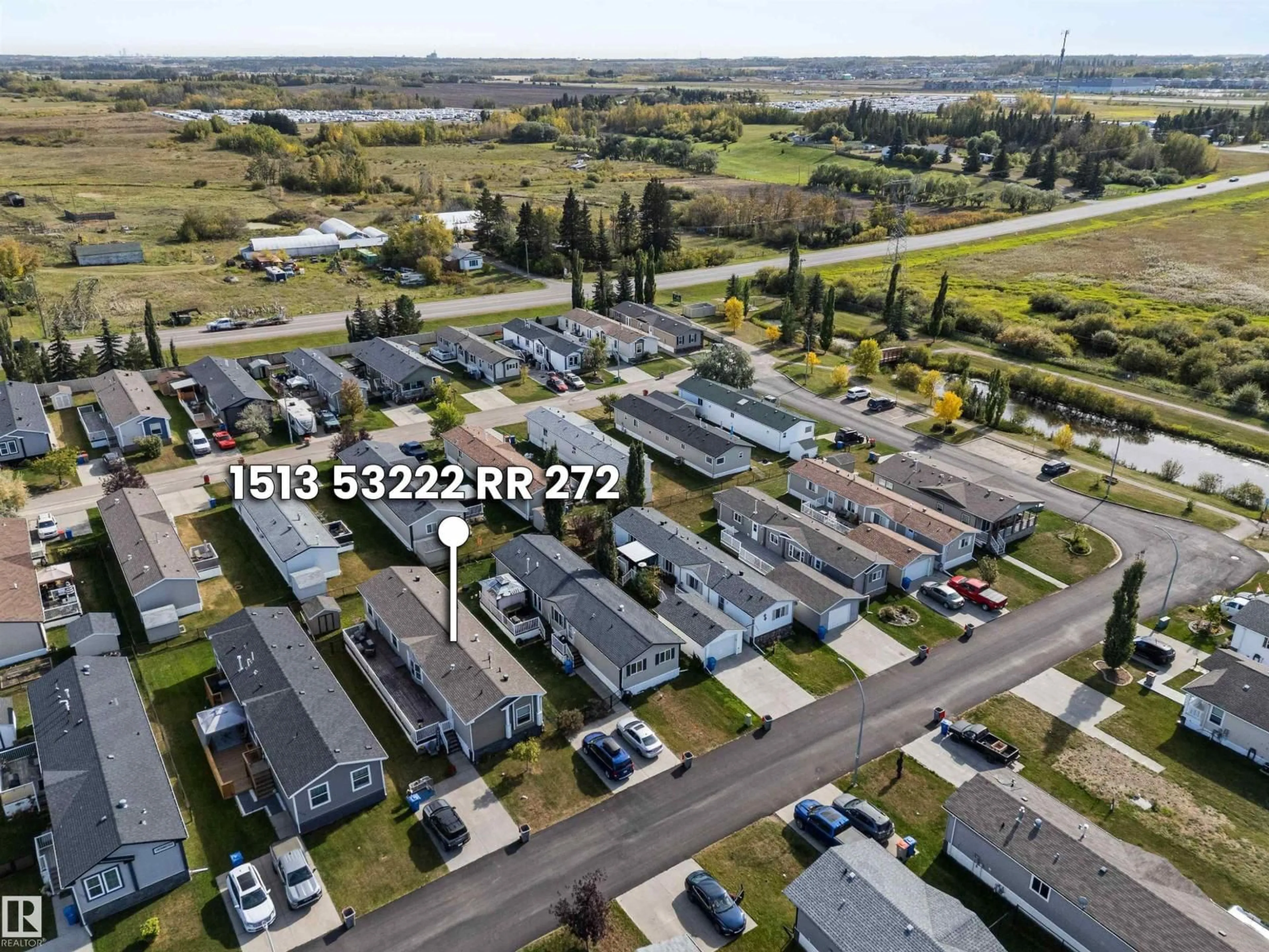 A pic from outside/outdoor area/front of a property/back of a property/a pic from drone, street for 1513 RGE RD 272, Rural Parkland County Alberta T7X4M4