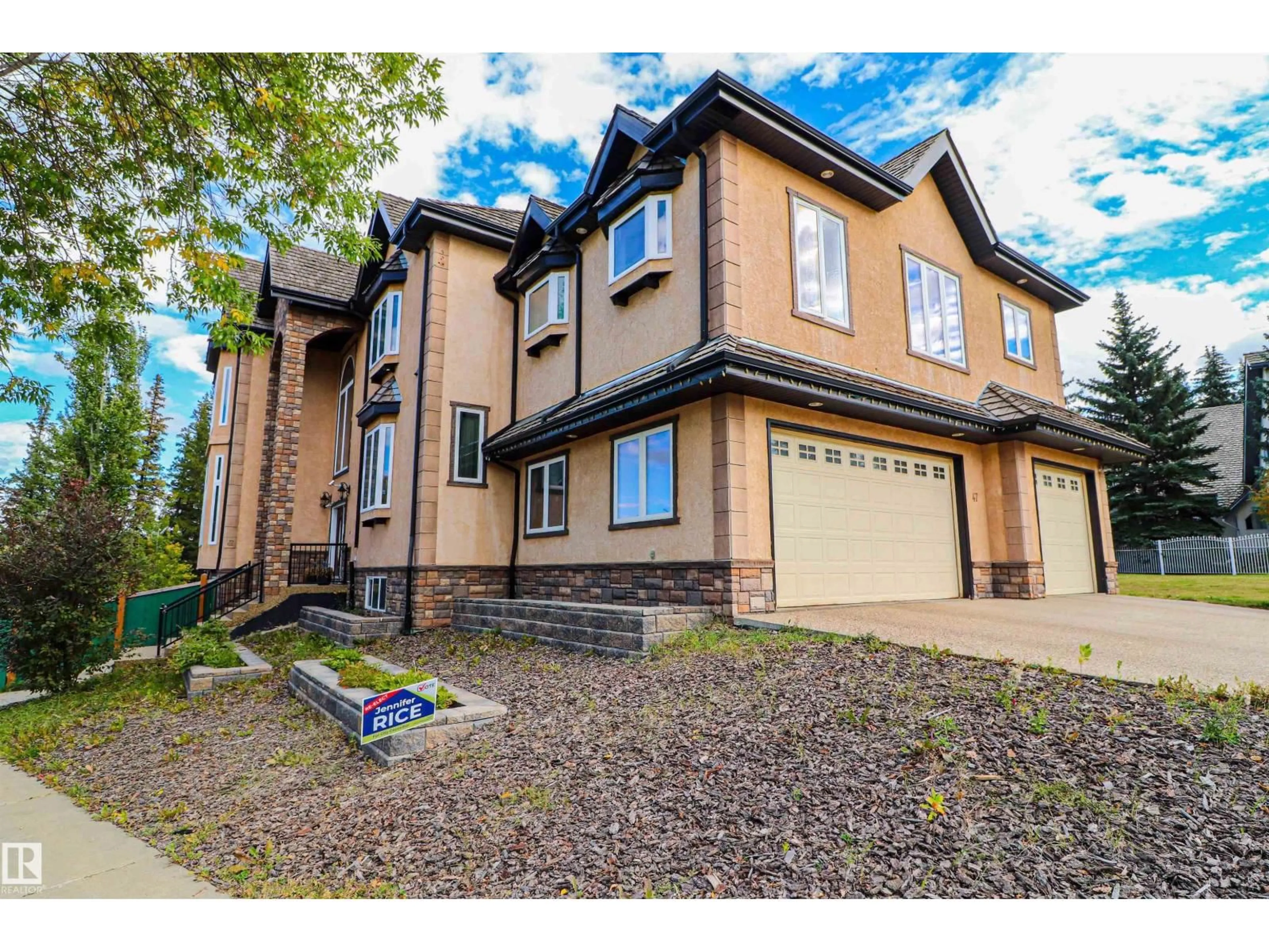 Home with brick exterior material, street for 47 BLACKBURN DR, Edmonton Alberta T6W1C5