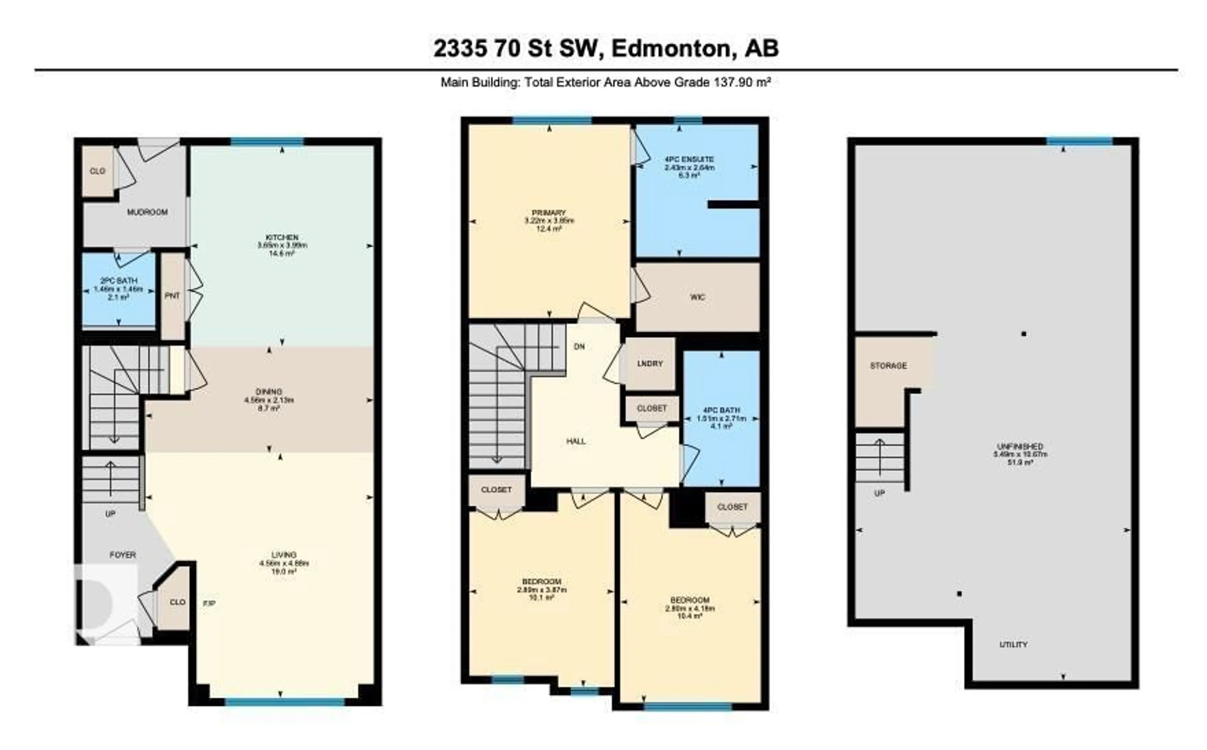 Floor plan for SW - 2335 70 ST, Edmonton Alberta T6X1Z2